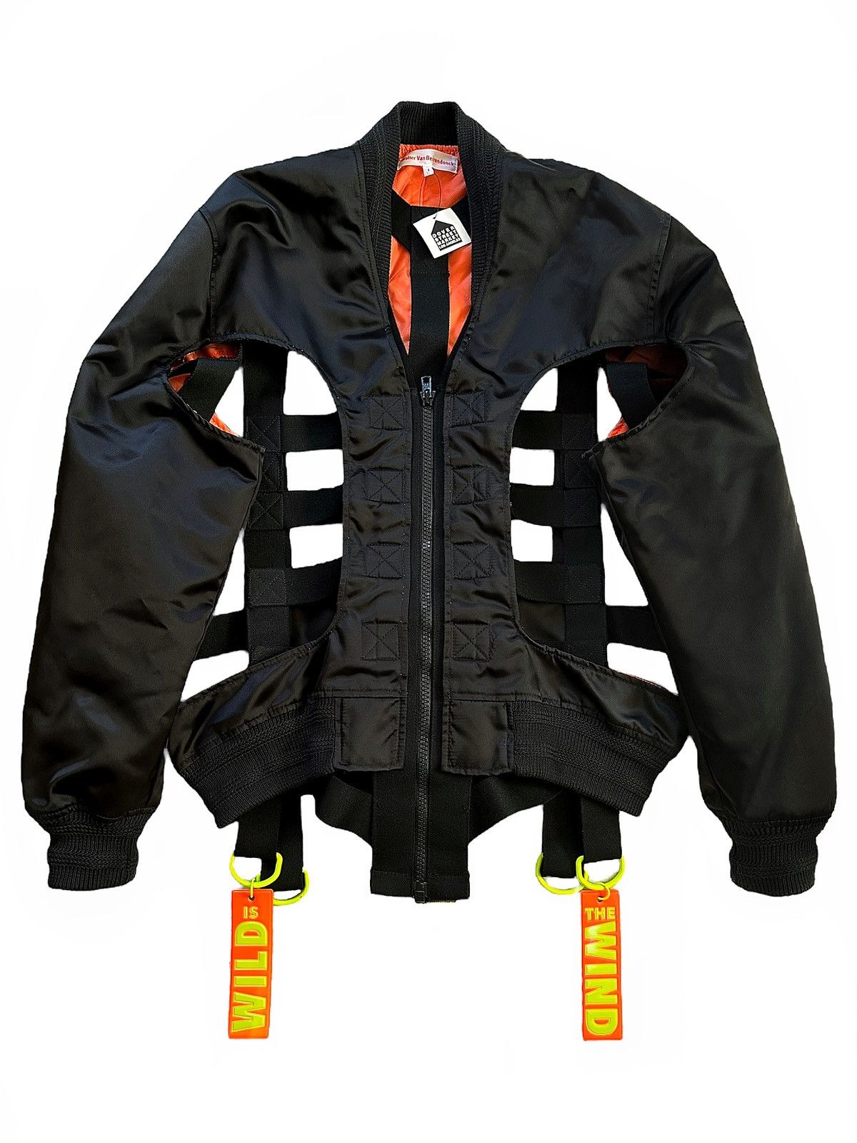 image of Walter Van Beirendonck Ss19 Wild Is The Wind Skeleton Bomber in Black, Men's (Size Small)