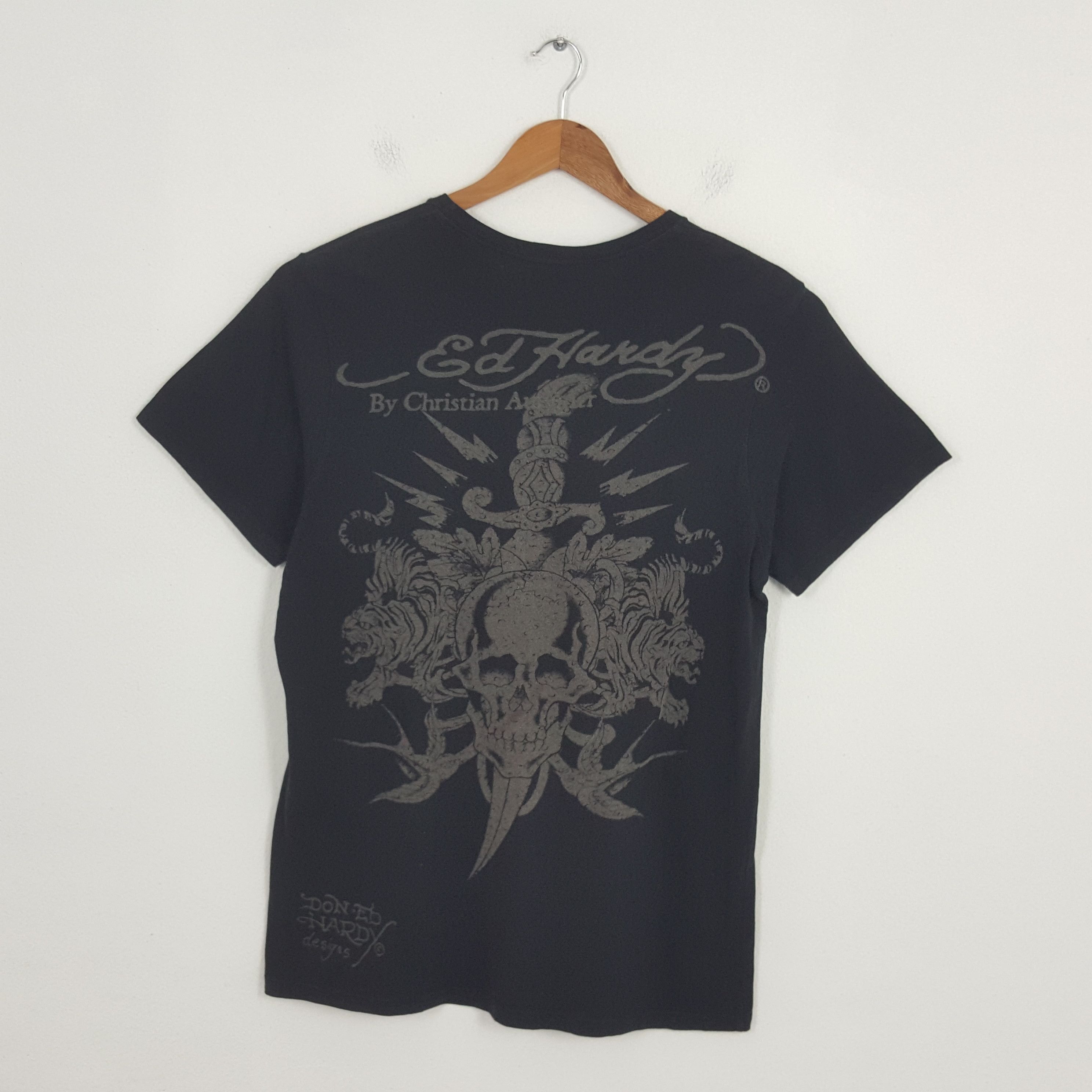 Ed Hardy × Vintage Vintage ED HARDY by Christian Audigier Designer T-Shirt Size US L / EU 52-54 / 3 - 3 Thumbnail