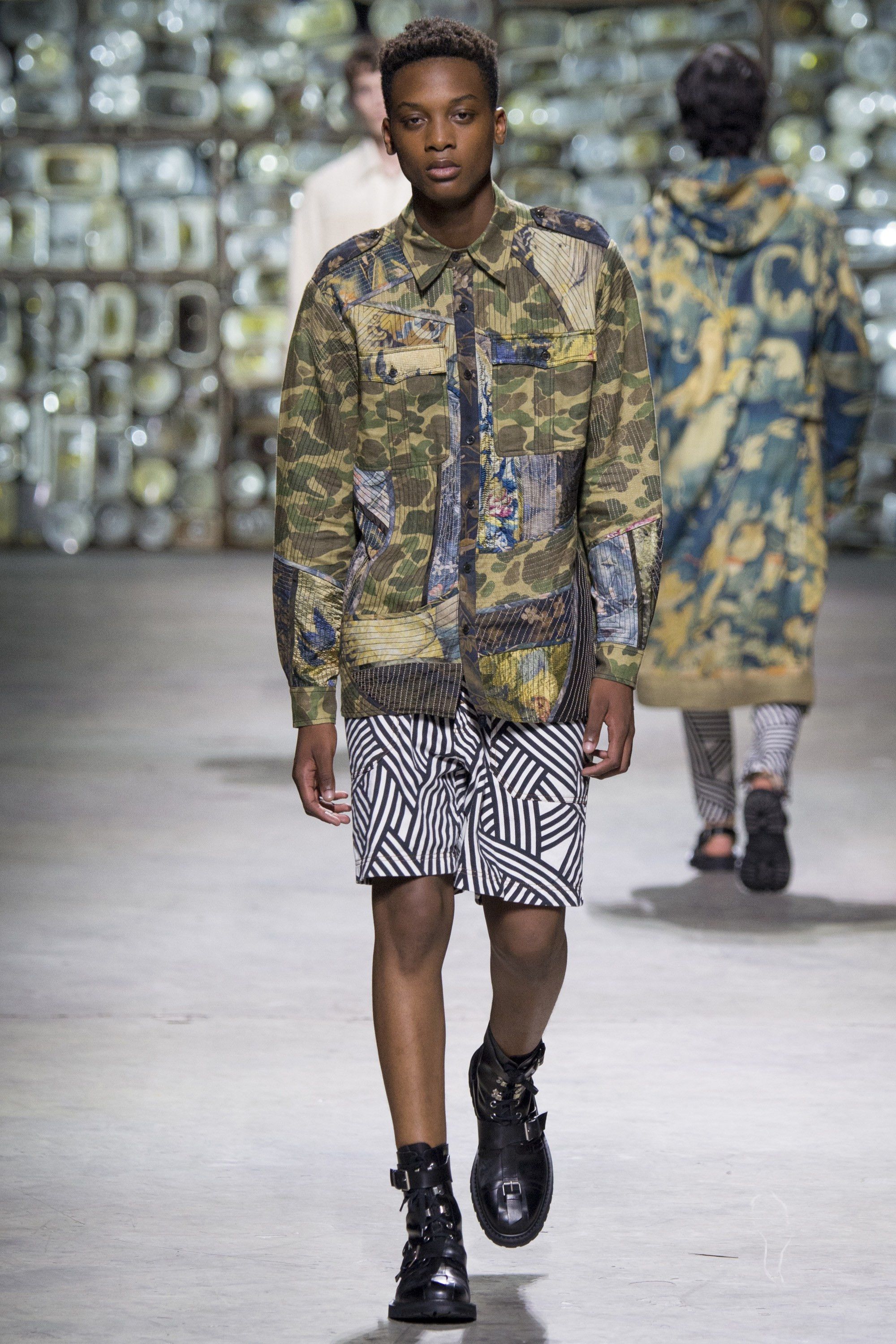Dries Van Noten SS17 DRIES VAN NOTEN PATCHWORK SHIRT JACKET 48 