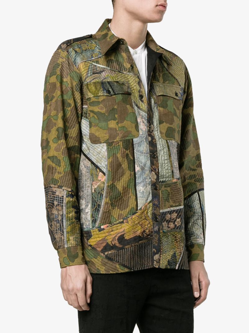 Dries Van Noten SS17 DRIES VAN NOTEN PATCHWORK SHIRT JACKET 48 