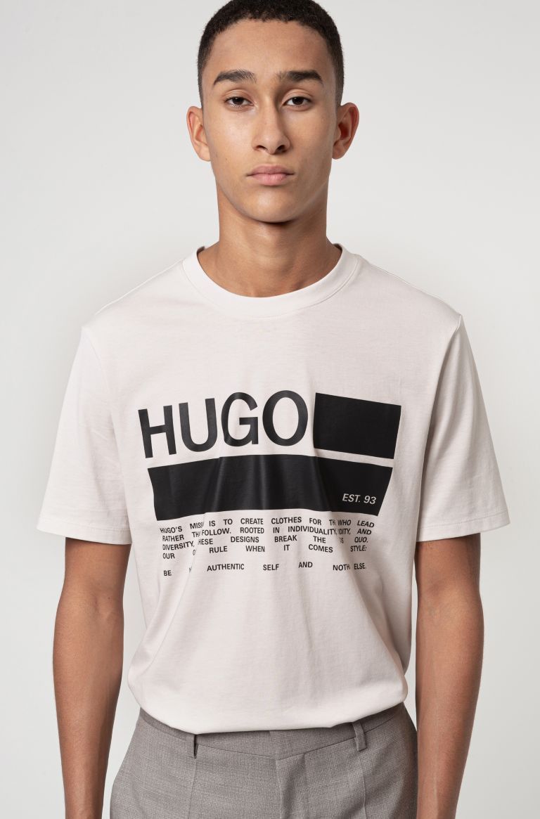 Hugo Boss BNWT AW20 HUGO BOSS DANGR MANIFESTO PRINT I TSHIRT XL Size US XL / EU 56 / 4 - 1 Thumbnail