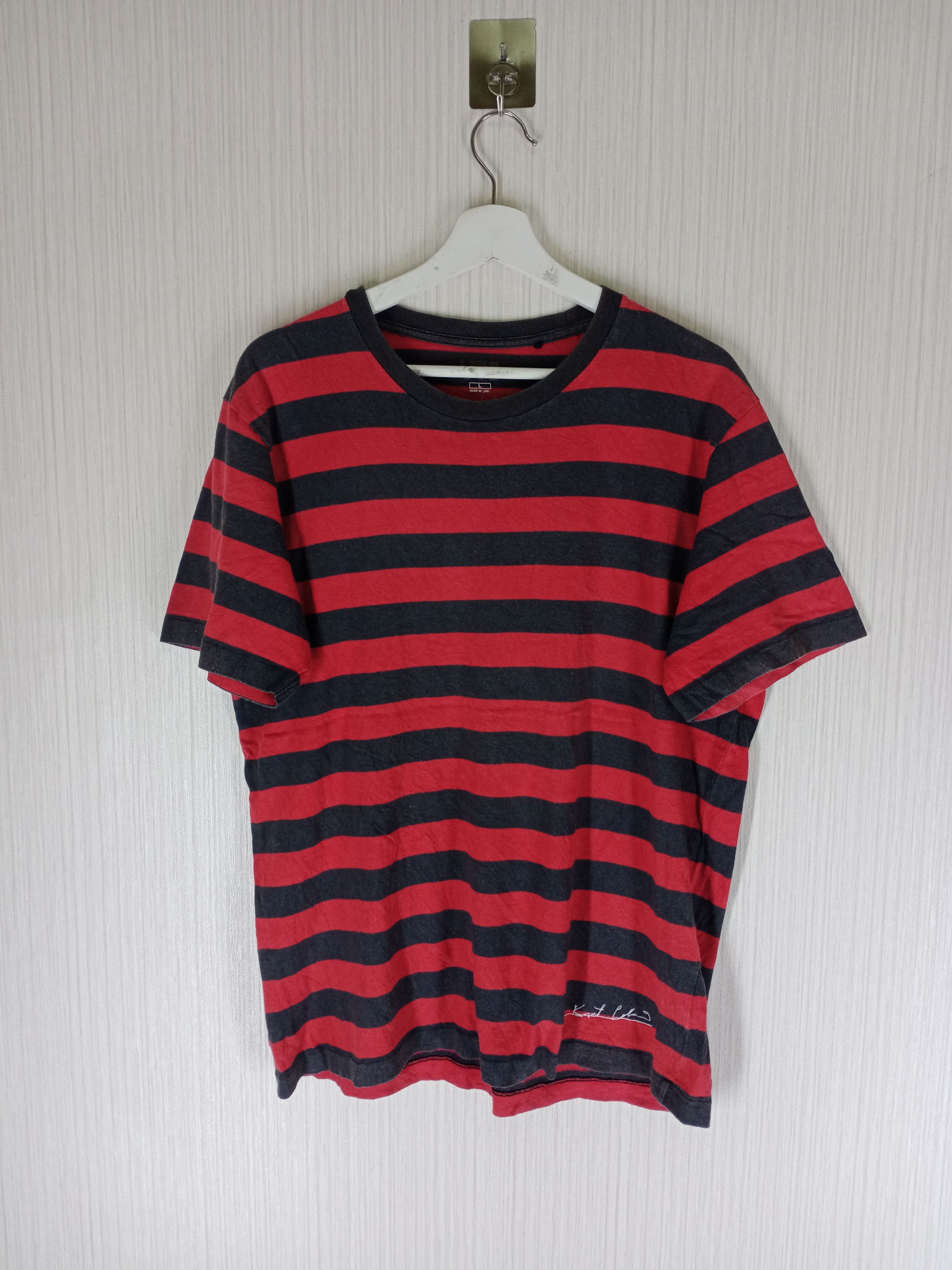 Nirvana Uniqlo x Kurt Cobain Striped T shirt Size US L / EU 52-54 / 3 - 5 Thumbnail