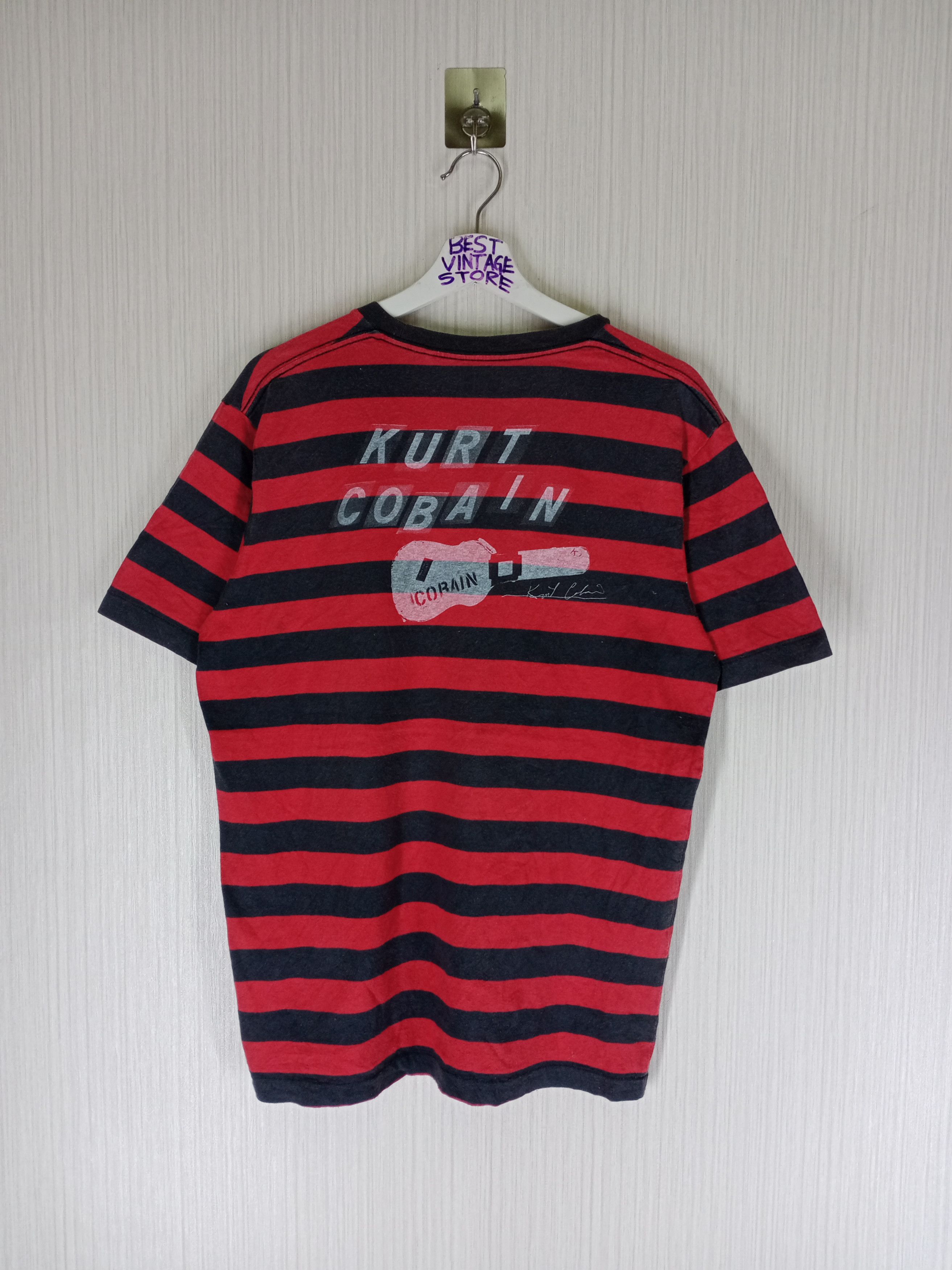 Nirvana Uniqlo x Kurt Cobain Striped T shirt Size US L / EU 52-54 / 3 - 1 Thumbnail