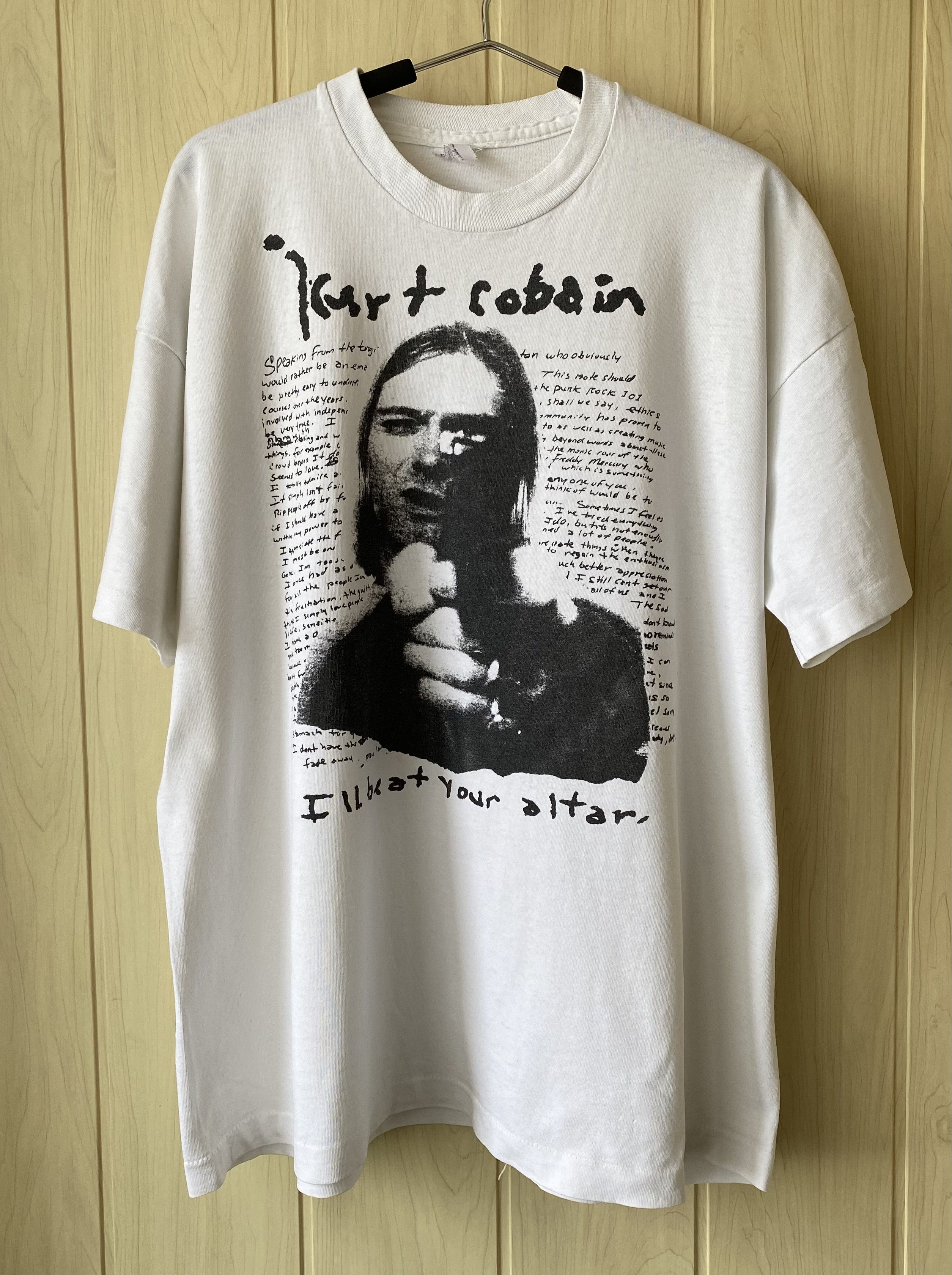 Vintage RARE 90’s Kurt Cobain suicide note memorial t-shirt | Grailed