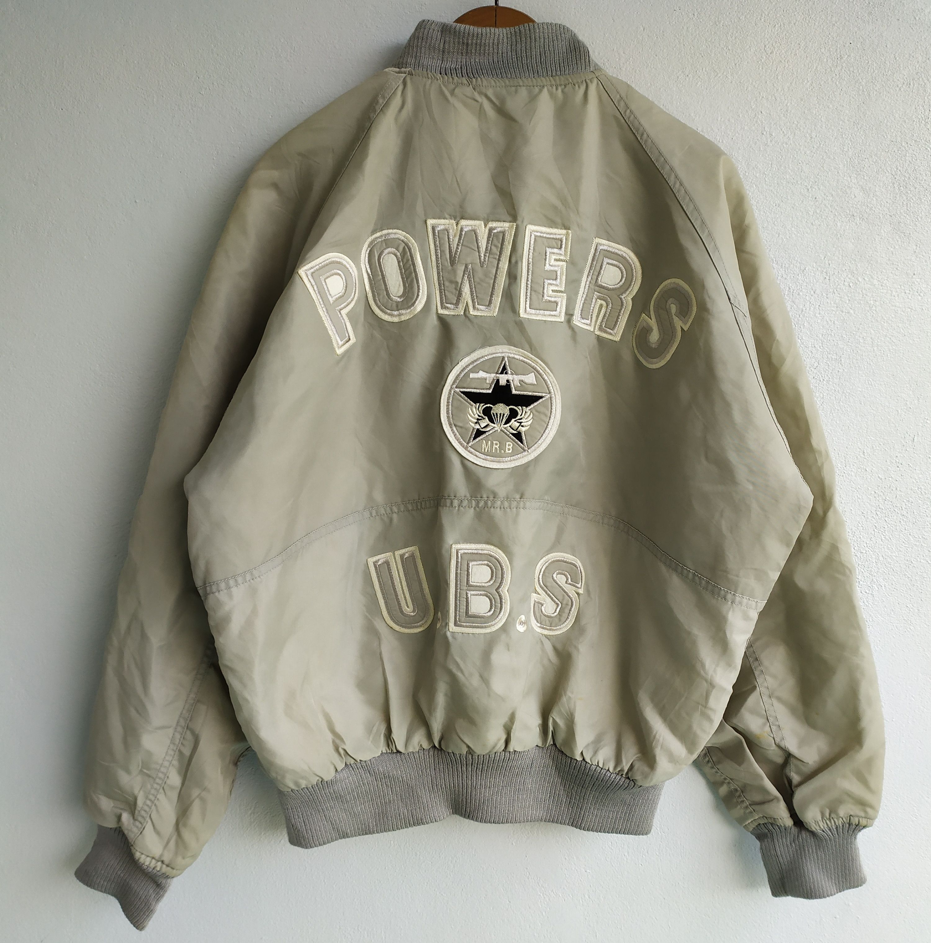 Japanese Brand Vintage Power U.B.S Flying Bomber Jacket Size US L / EU 52-54 / 3 - 1 Thumbnail