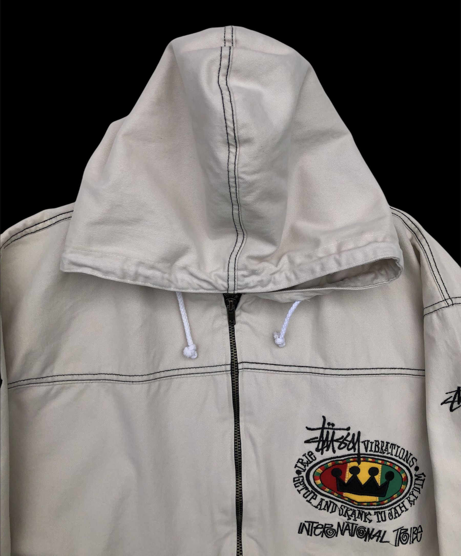 RARE🔥VINTAGE 90'S STUSSY IRIE ROOTS RASTA TRIBE JACKET