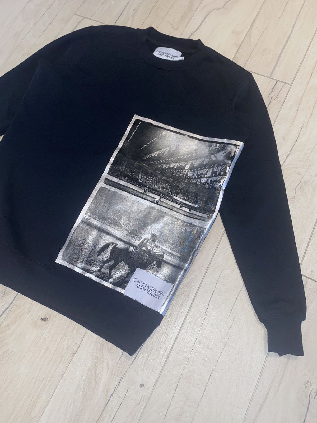 Andy Warhol × Calvin Klein 205W39NYC × Raf Simons Calvin Klein X Andy Warhol Horse Print Black Crewneck Size US S / EU 44-46 / 1 - 2 Thumbnail