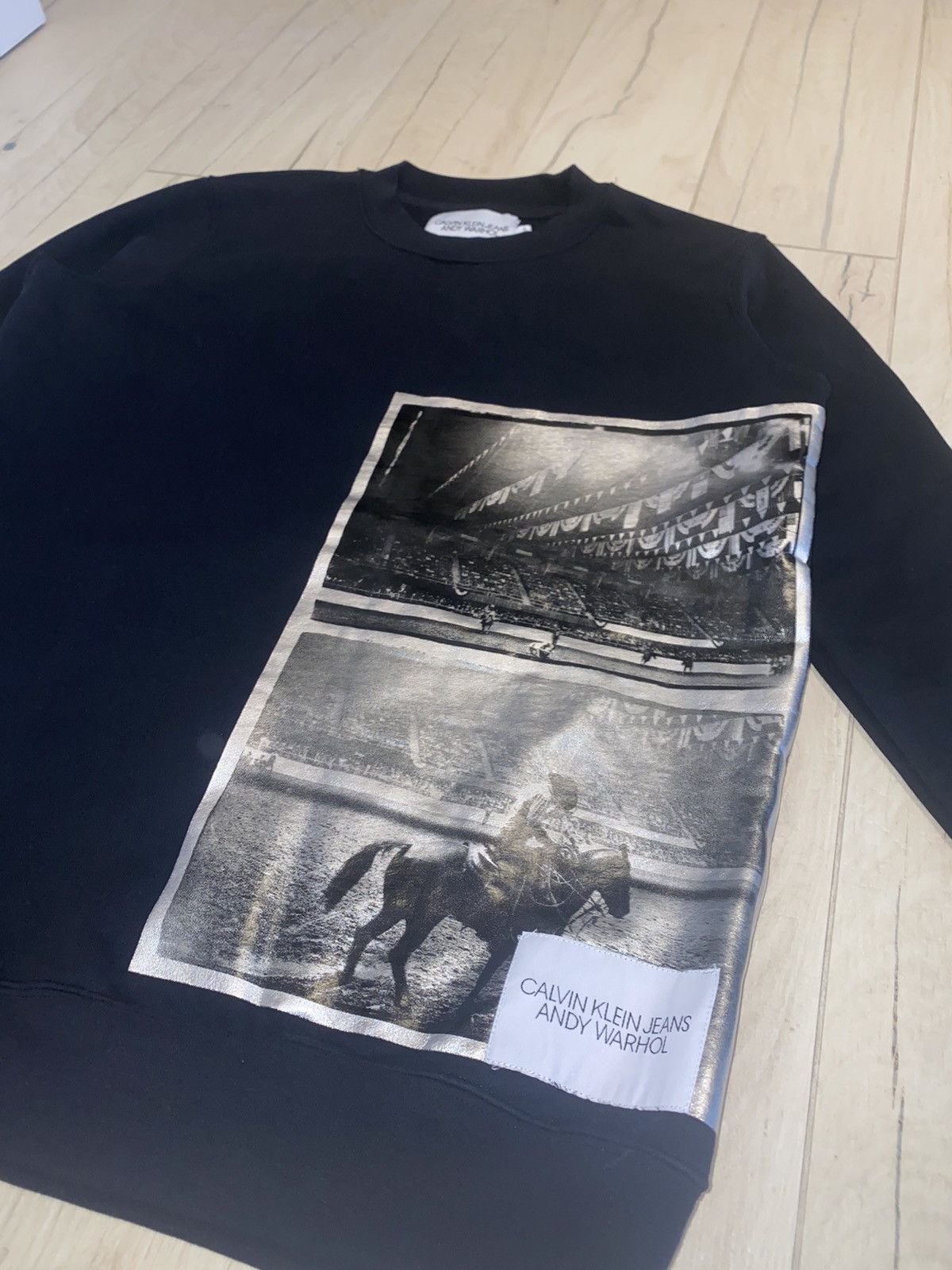 Andy Warhol × Calvin Klein 205W39NYC × Raf Simons Calvin Klein X Andy Warhol Horse Print Black Crewneck Size US S / EU 44-46 / 1 - 3 Thumbnail
