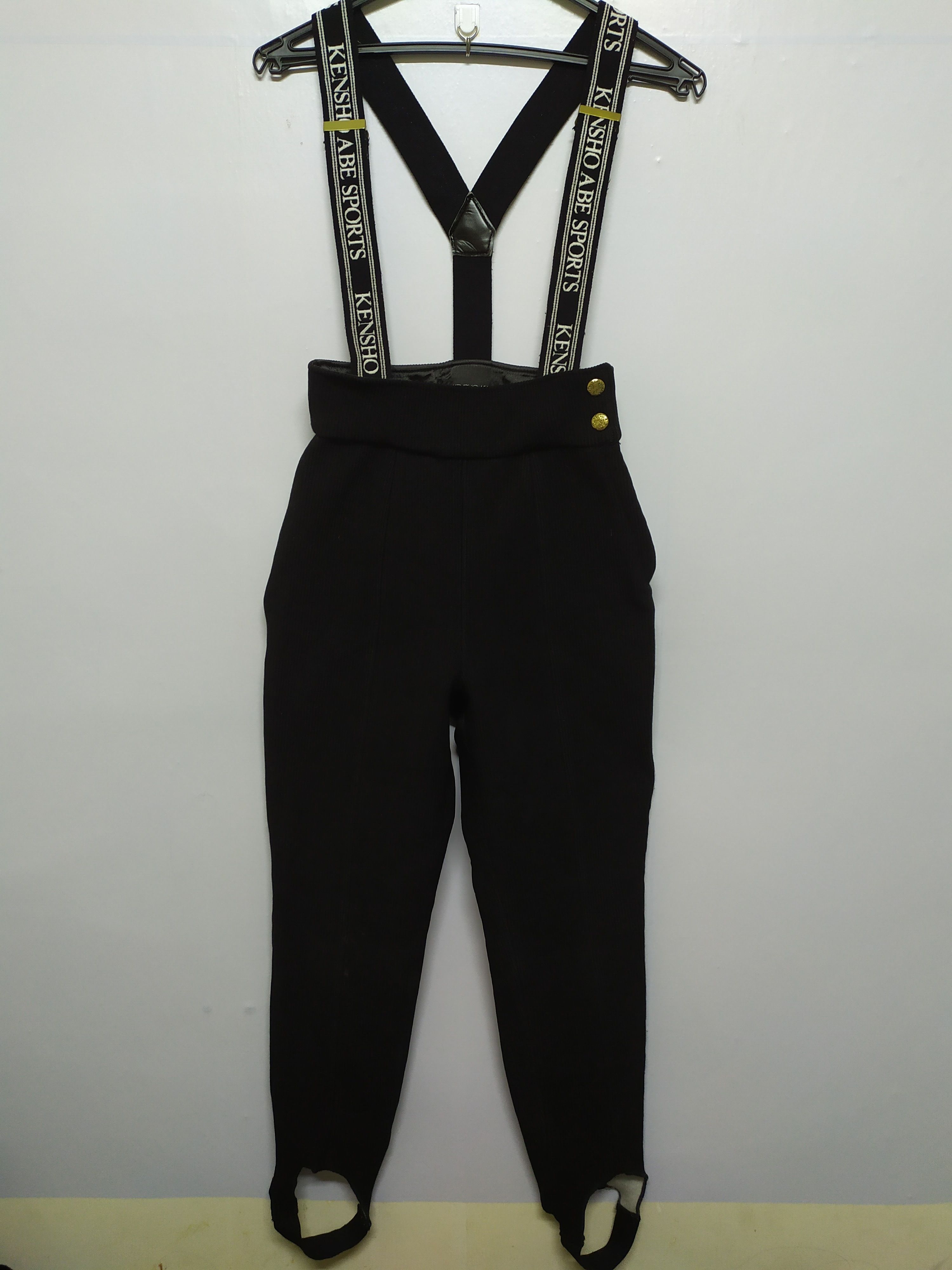 Pre-owned Black X Kensho Abe Sports Suspender Pants/tactical Overalls In Black