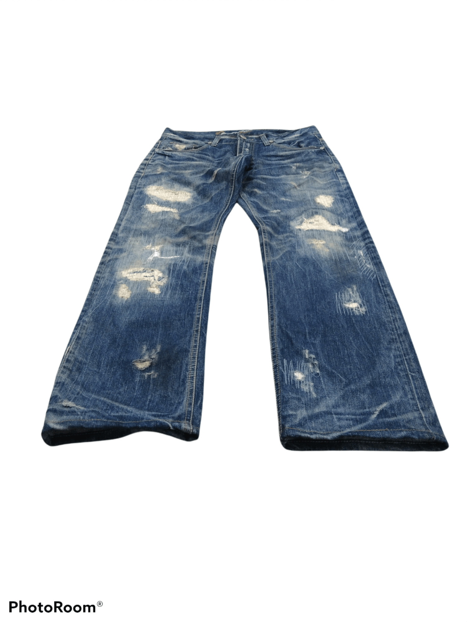 Other JAPANESE DESTROYED PACTHWORK DPSR DENIM PANTS Size US 32 / EU 48 - 3 Thumbnail