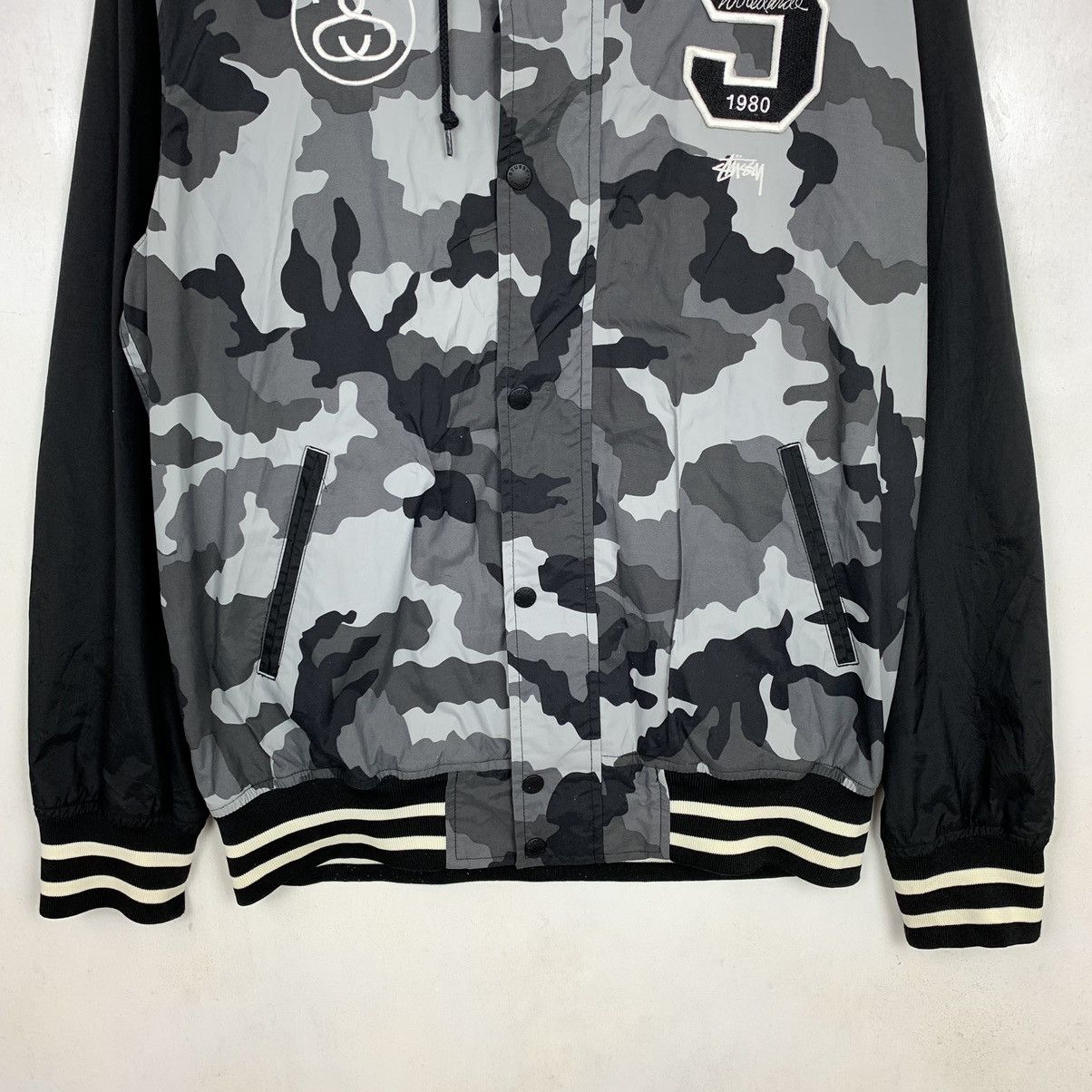 Stussy Stussy Camouflage Varsity Hoodie Jacket Size US XL / EU 56 / 4 - 4 Thumbnail