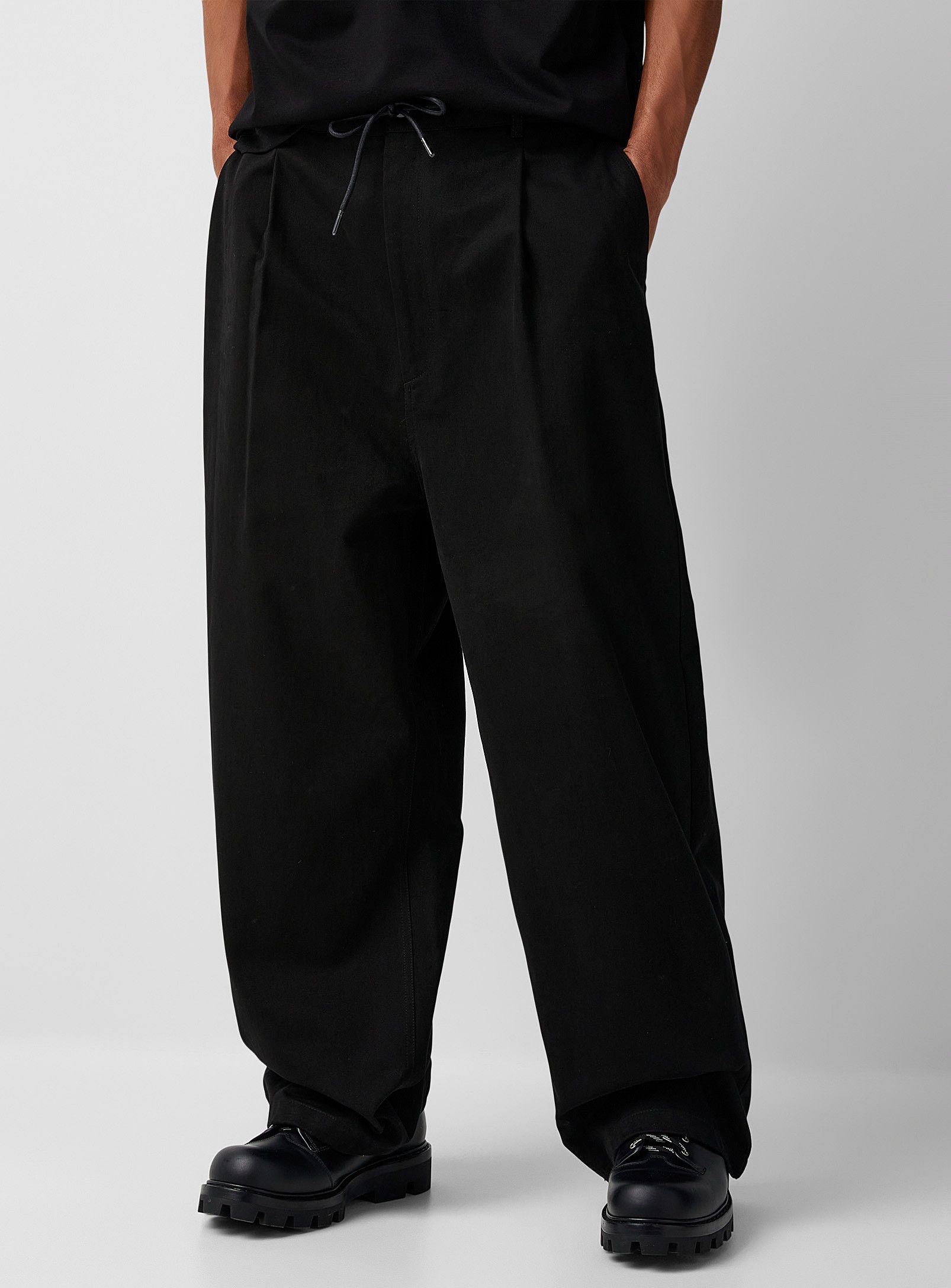 image of Juun J Aw22 Juun.j Tie Cord Waist Loose Pants 50 in Black, Men's (Size 34)