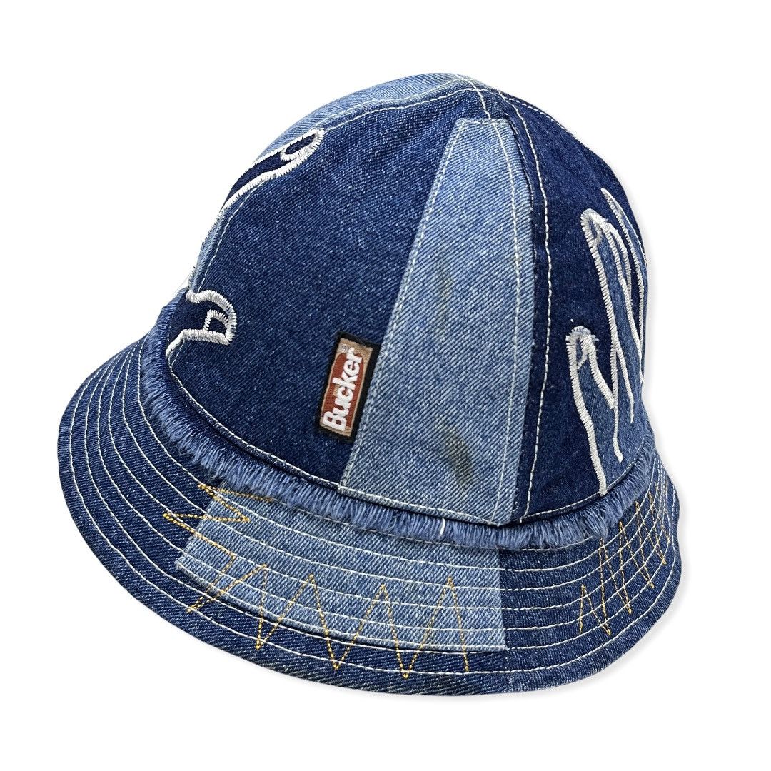 Rockstar Games GRUNGE METAL🤘🏼BUCKER Patchwork Embroidery Denim Bucket Hat Size ONE SIZE - 10 Thumbnail