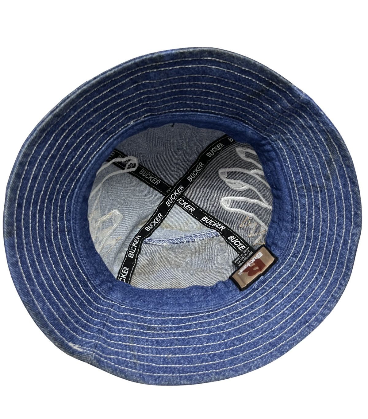 Rockstar Games GRUNGE METAL🤘🏼BUCKER Patchwork Embroidery Denim Bucket Hat Size ONE SIZE - 13 Thumbnail