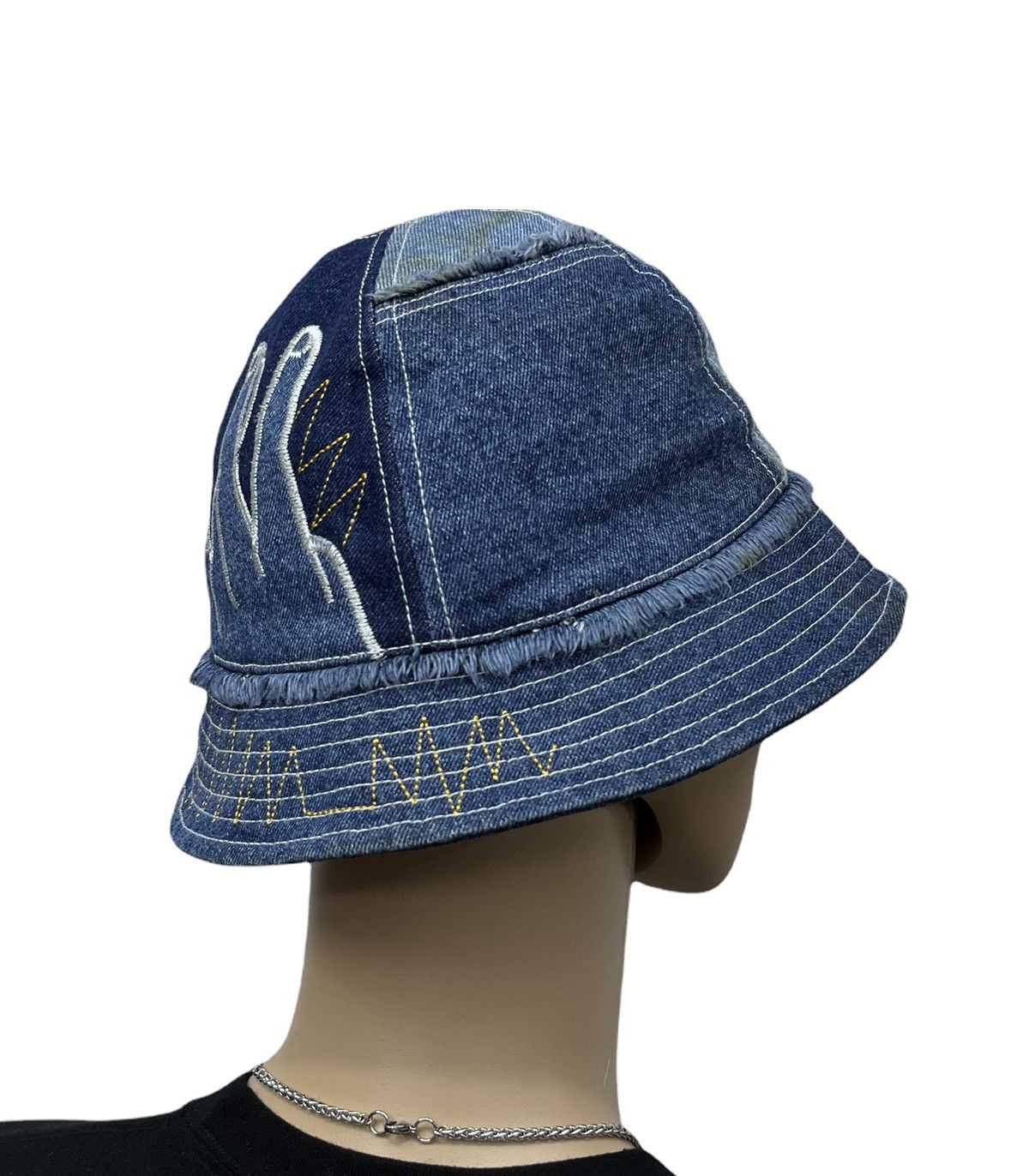 Rockstar Games GRUNGE METAL🤘🏼BUCKER Patchwork Embroidery Denim Bucket Hat Size ONE SIZE - 8 Thumbnail