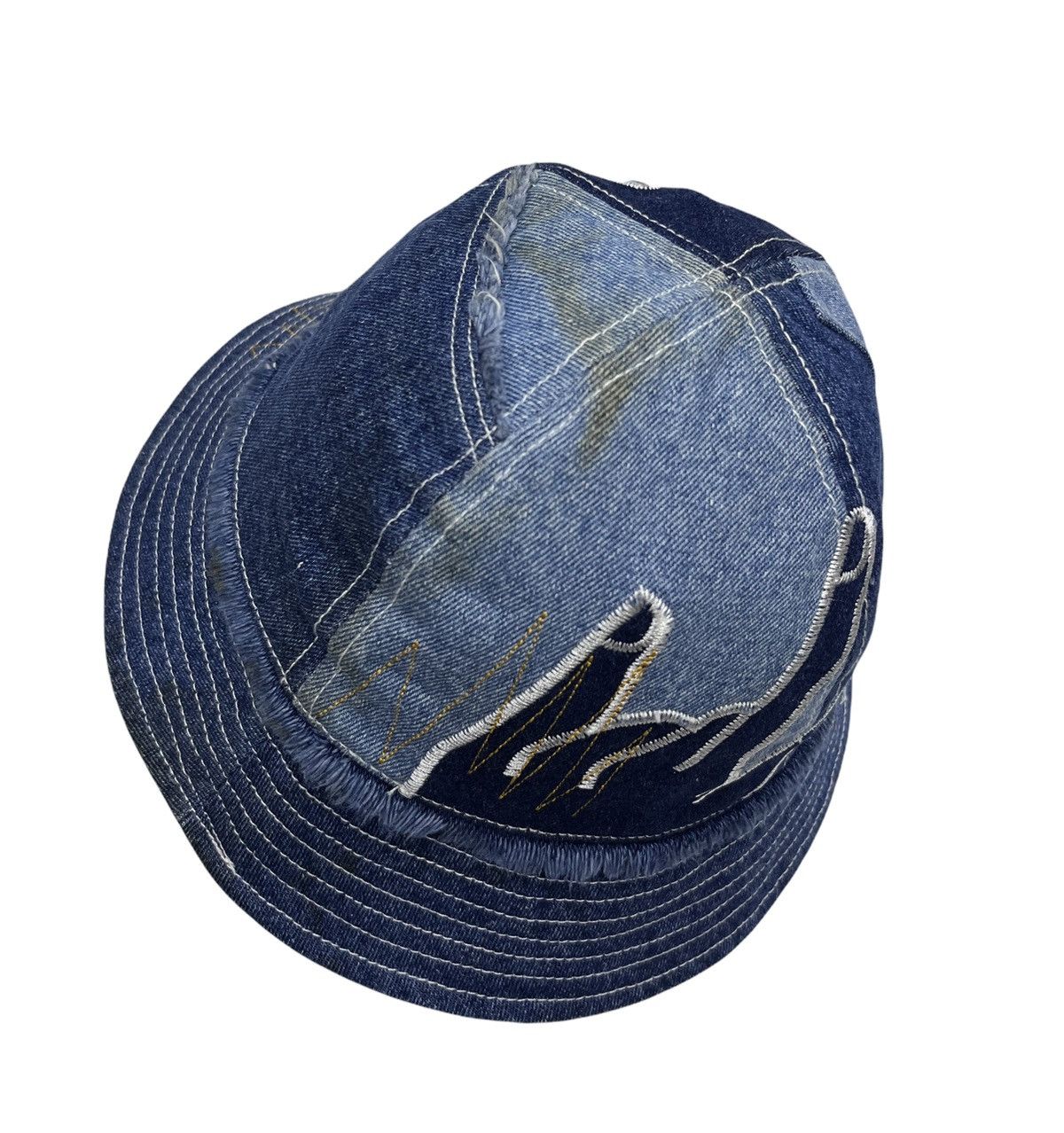 Rockstar Games GRUNGE METAL🤘🏼BUCKER Patchwork Embroidery Denim Bucket Hat Size ONE SIZE - 9 Thumbnail