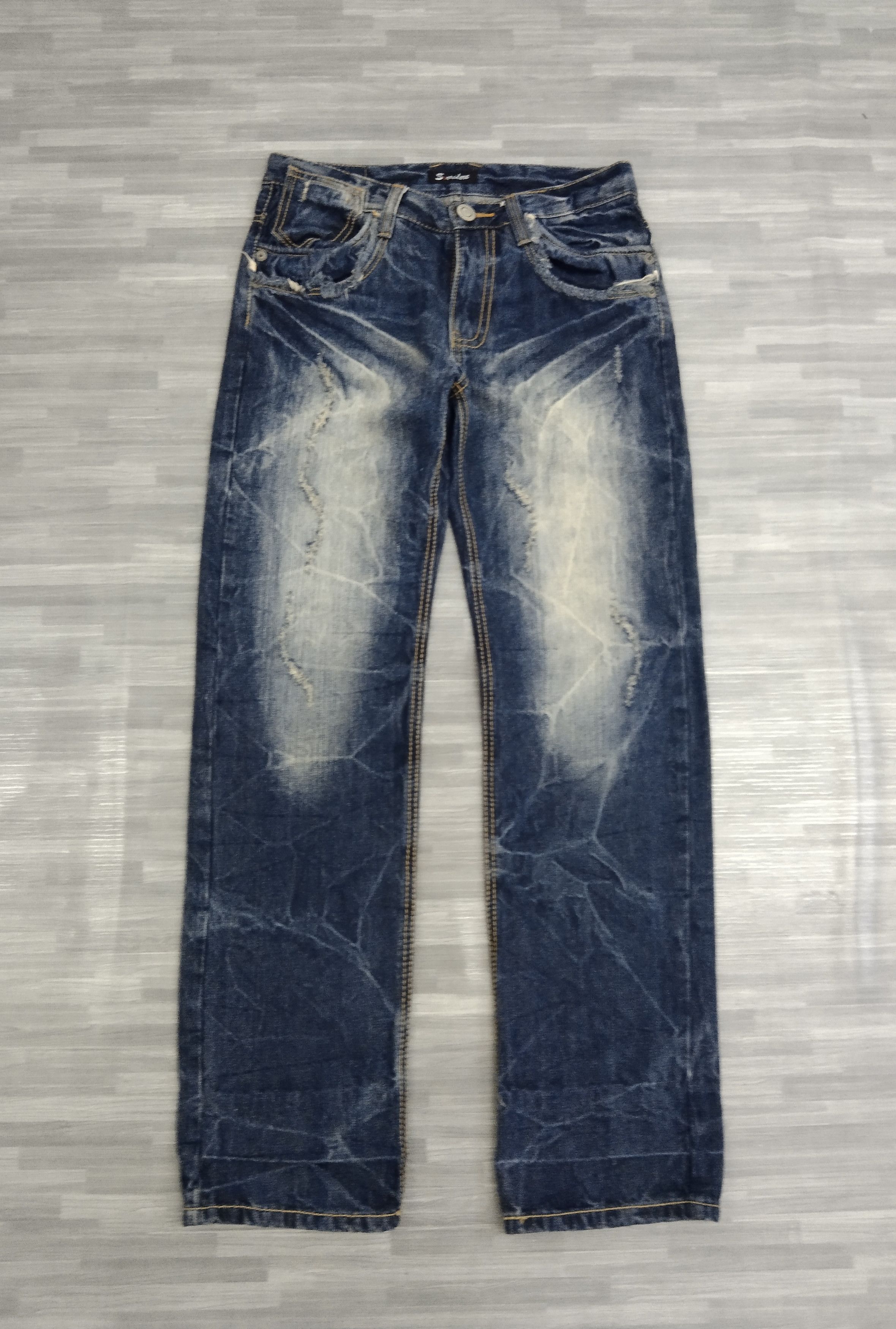 Japanese Brand SUPER SICK WASHED BLUE SORRIDERE DENIM PANTS Size US 30 / EU 46 - 2 Thumbnail