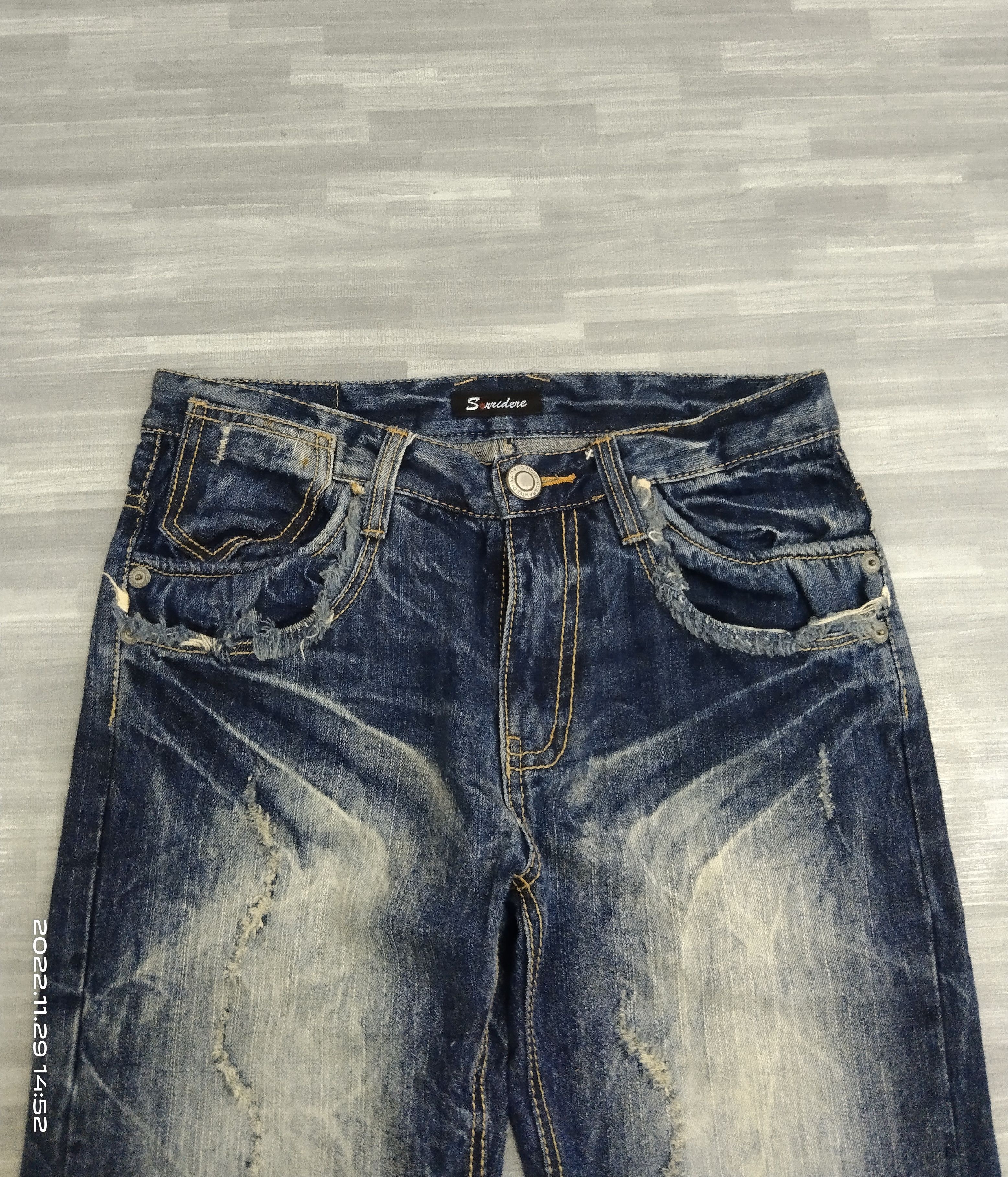 Japanese Brand SUPER SICK WASHED BLUE SORRIDERE DENIM PANTS Size US 30 / EU 46 - 4 Thumbnail