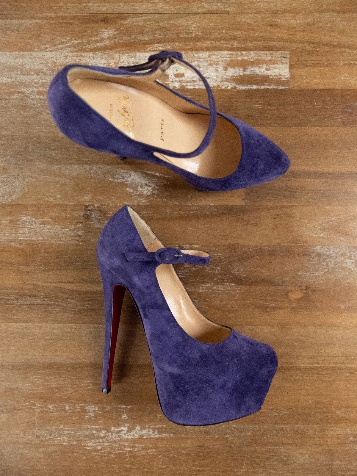 Christian Louboutin CHRISTIAN LOUBOUTIN Lady Daf iris blue purple suede pumps Size US 6 / IT 36 - 1 Thumbnail