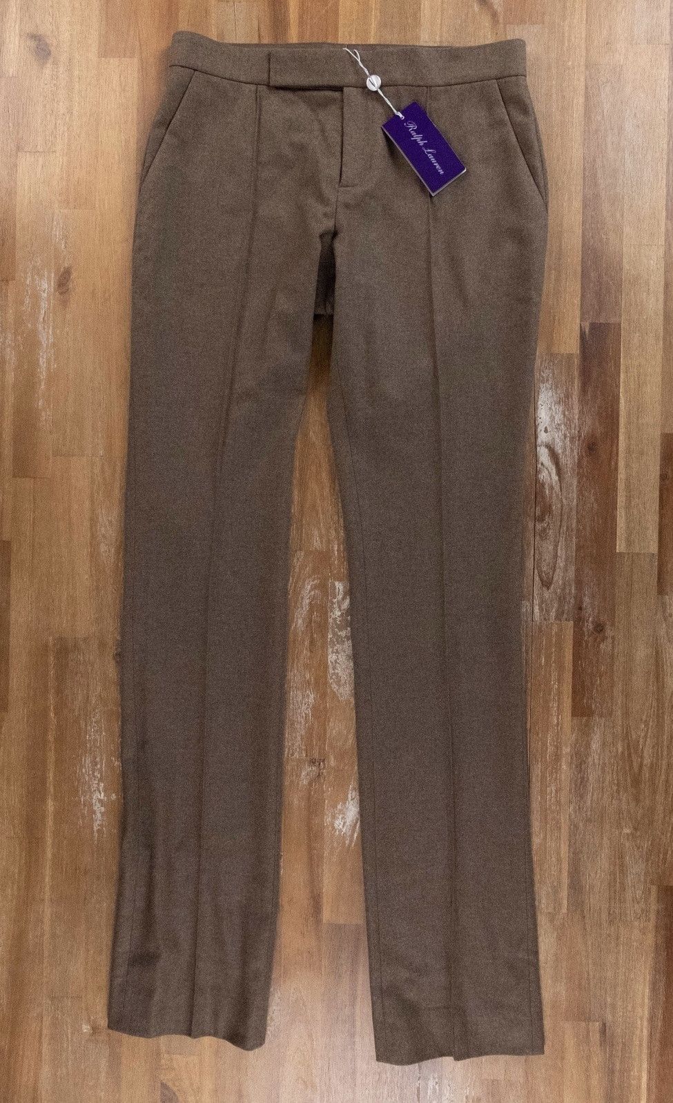 Ralph Lauren RALPH LAUREN PURPLE LABEL brown flannel wool pants trousers Size 28" / US 6 / IT 42 - 1 Thumbnail