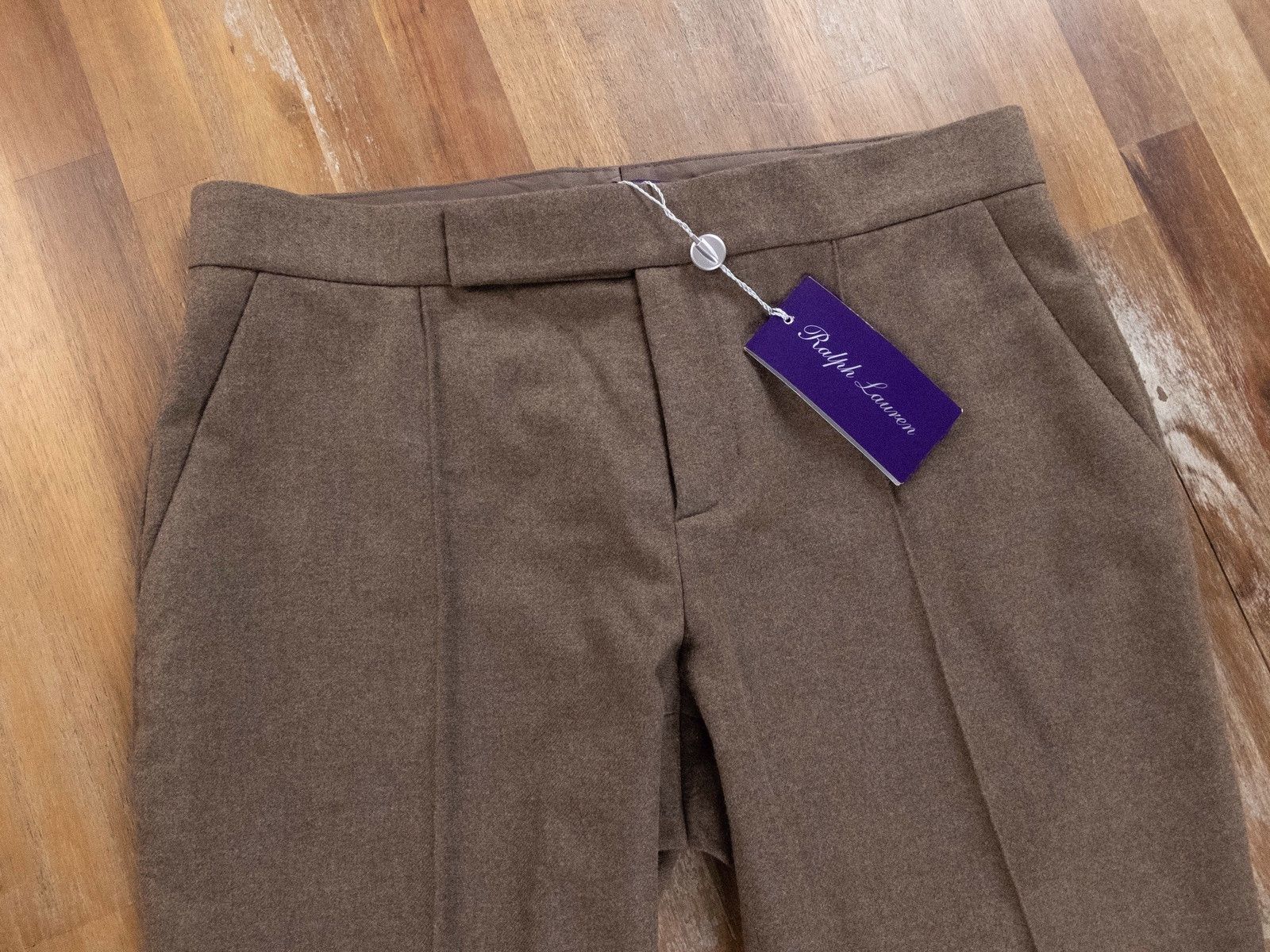 Ralph Lauren RALPH LAUREN PURPLE LABEL brown flannel wool pants trousers Size 28" / US 6 / IT 42 - 2 Thumbnail
