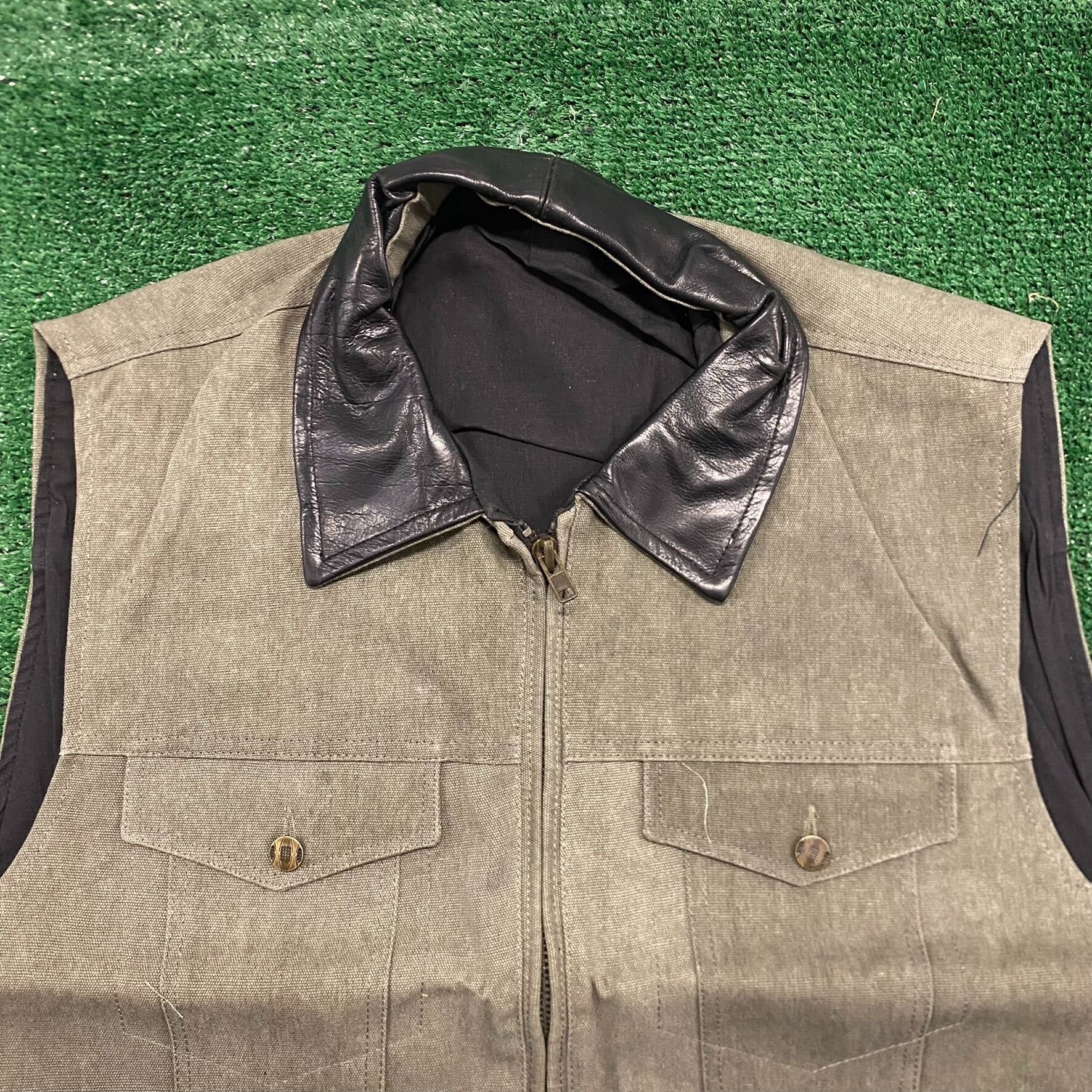Vintage Gray Western Canvas Denim Cowboy Rancher Hunting Vest Size US XL / EU 56 / 4 - 2 Preview