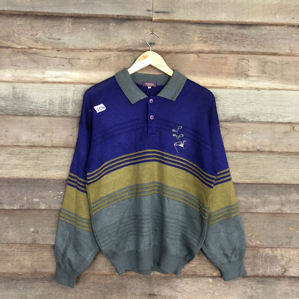 Montblanc Dundas vintage Purple Knit Button Up Shirt #5520 Size US M / EU 48-50 / 2 - 3 Thumbnail