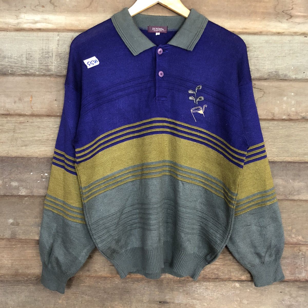 Montblanc Dundas vintage Purple Knit Button Up Shirt #5520 Size US M / EU 48-50 / 2 - 8 Thumbnail