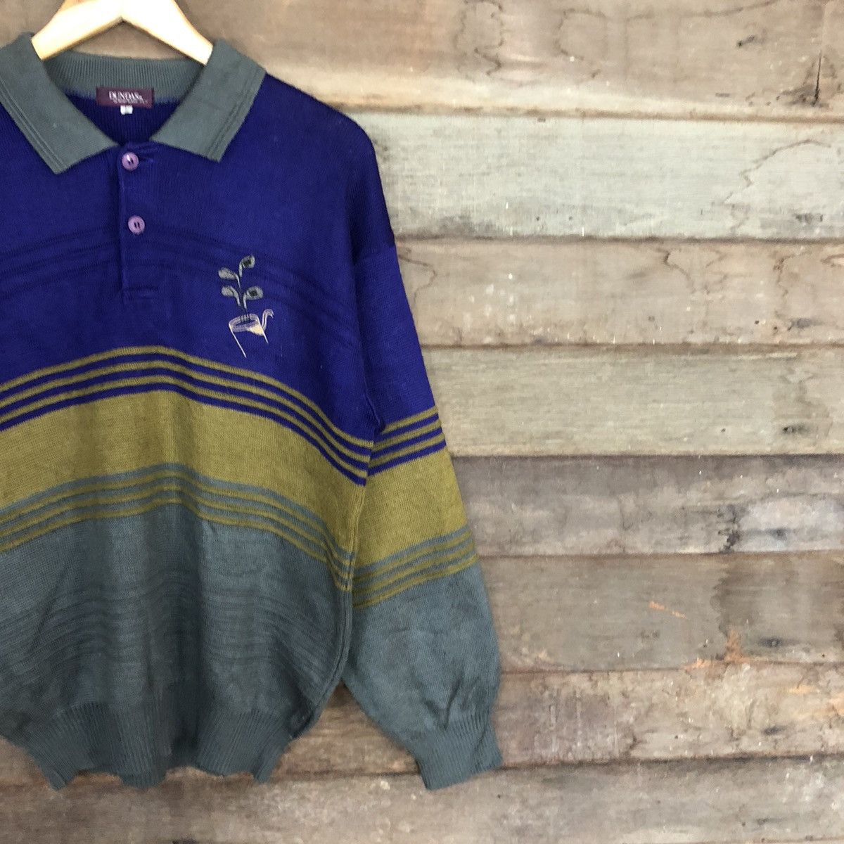 Montblanc Dundas vintage Purple Knit Button Up Shirt #5520 Size US M / EU 48-50 / 2 - 5 Thumbnail