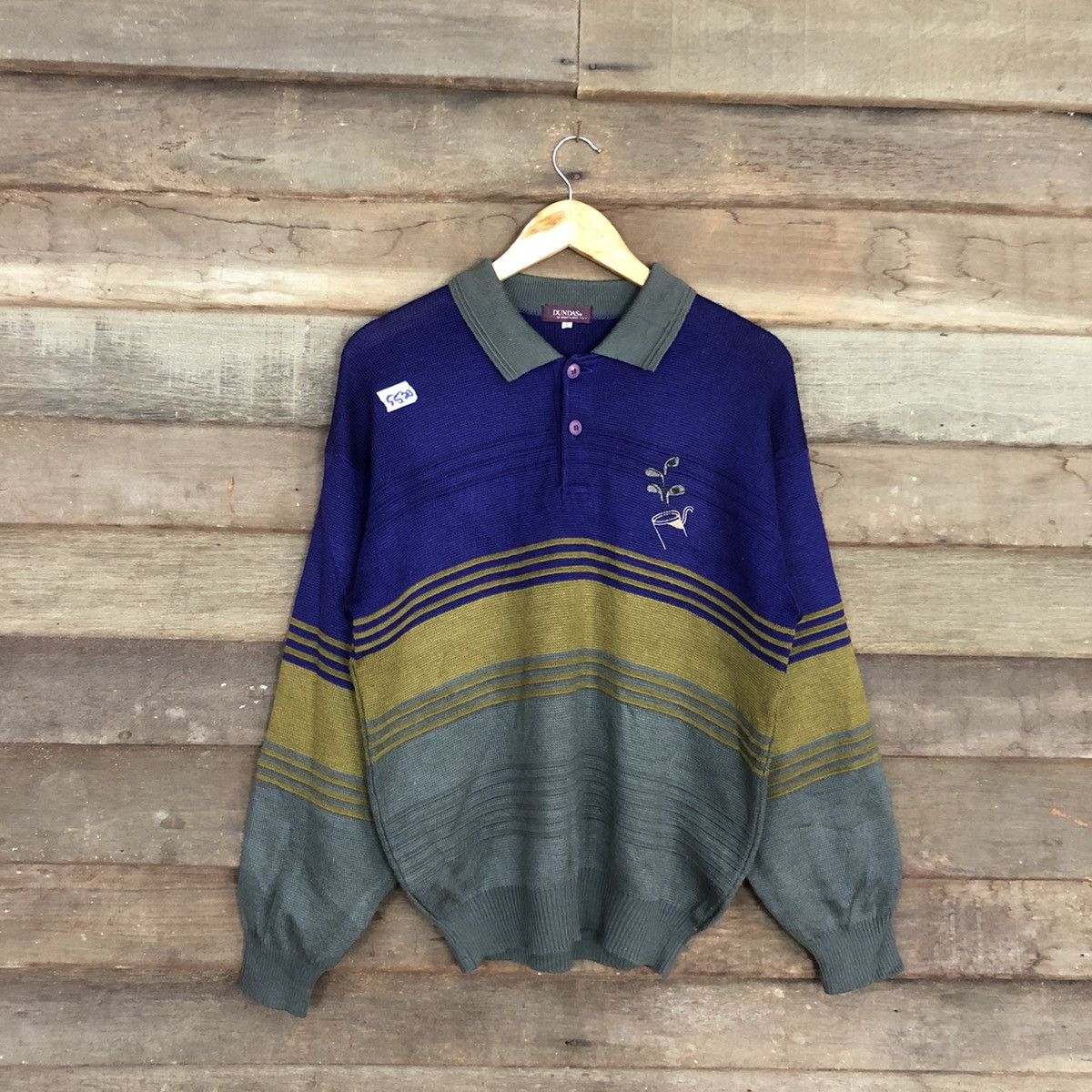 image of Dundas Vintage Purple Knit Button Up Shirt 5520, Men's (Size Medium)