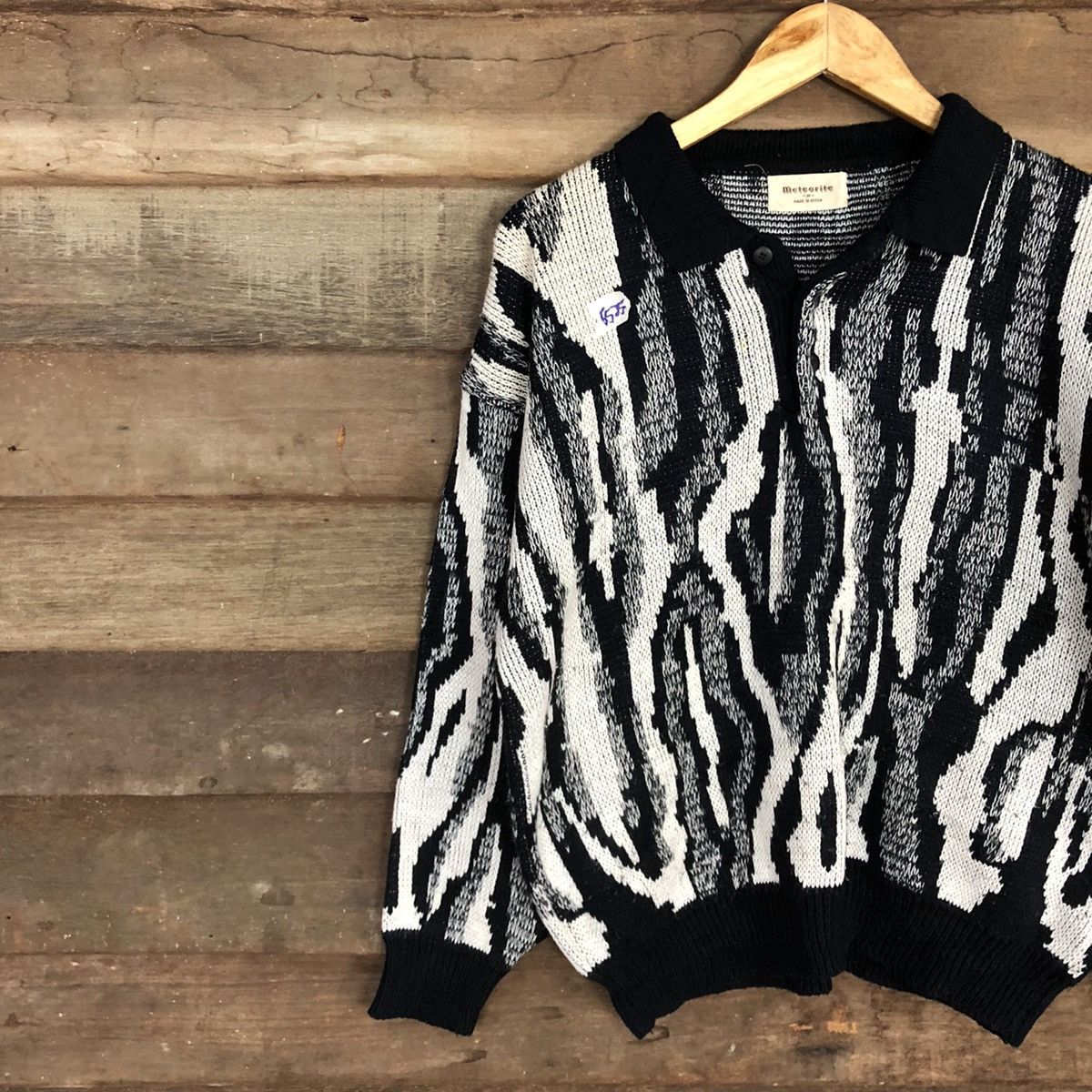 Homespun Knitwear Meteorite tiger stripe vintage Grey Knitwear #5525 Size US M / EU 48-50 / 2 - 7 Thumbnail