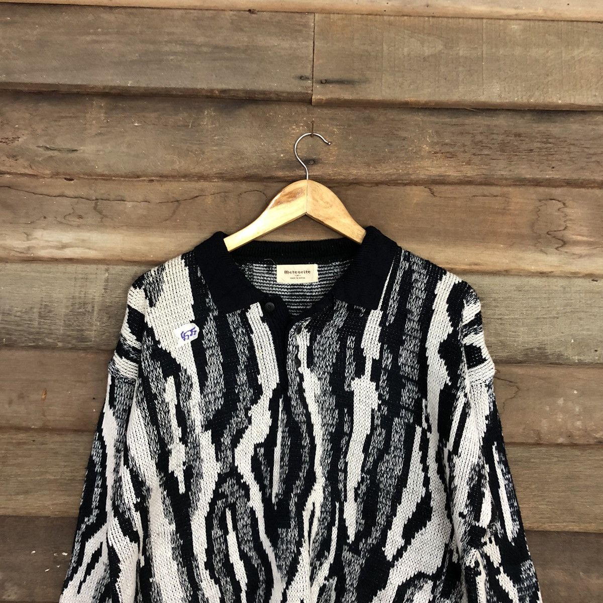 Homespun Knitwear Meteorite tiger stripe vintage Grey Knitwear #5525 Size US M / EU 48-50 / 2 - 9 Thumbnail
