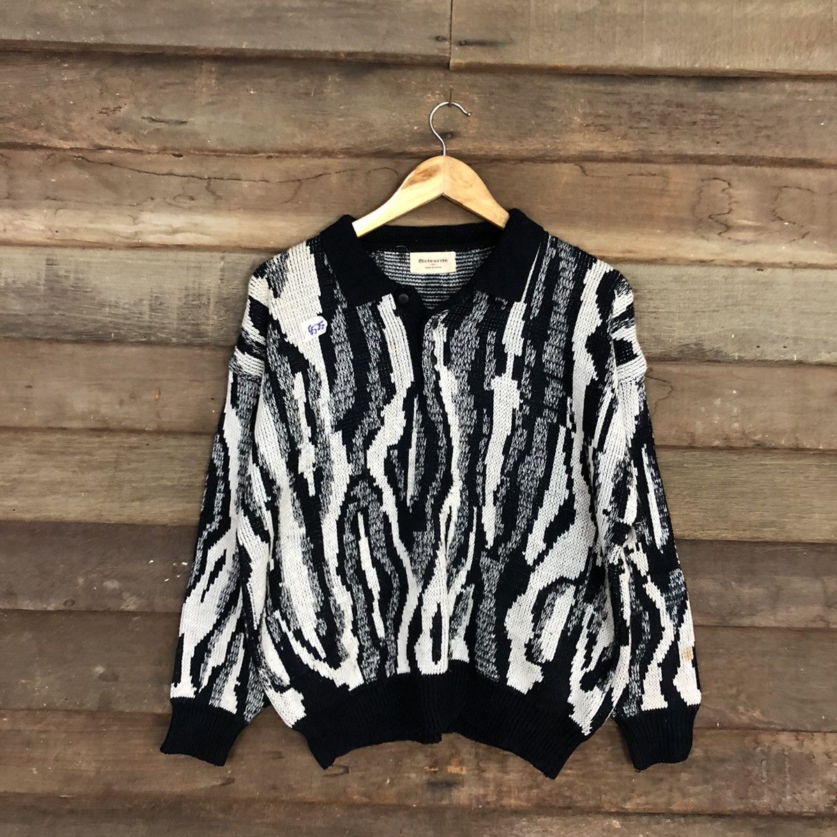 Homespun Knitwear Meteorite tiger stripe vintage Grey Knitwear #5525 Size US M / EU 48-50 / 2 - 3 Thumbnail