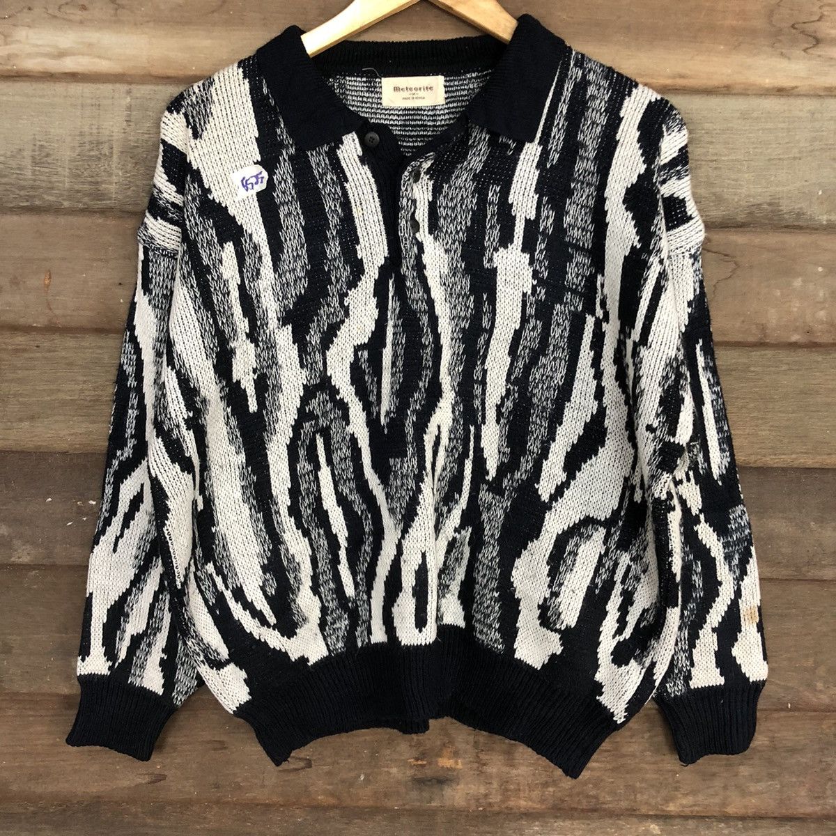 Homespun Knitwear Meteorite tiger stripe vintage Grey Knitwear #5525 Size US M / EU 48-50 / 2 - 8 Thumbnail