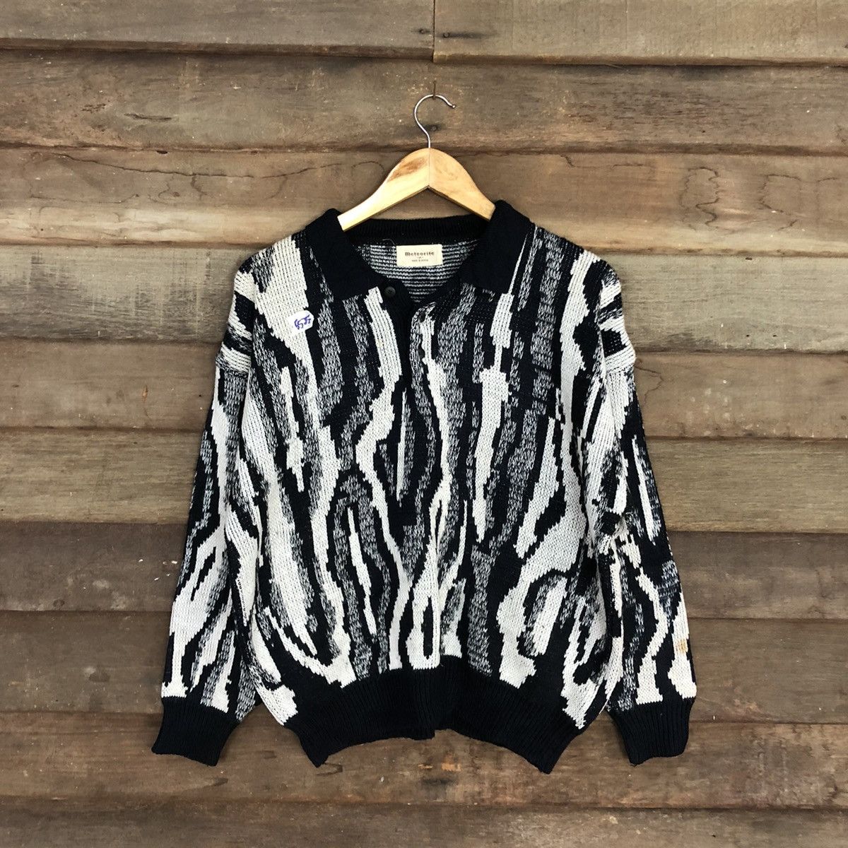 Homespun Knitwear Meteorite tiger stripe vintage Grey Knitwear #5525 Size US M / EU 48-50 / 2 - 1 Thumbnail