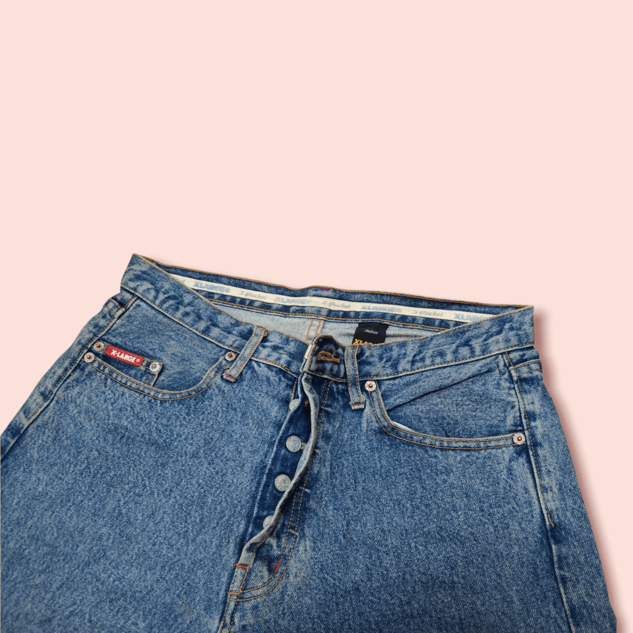 Vintage × Xlarge VINTAGE X-LARGE BUTTON FLY BAGGY JEANS Size US 31 - 7 Thumbnail