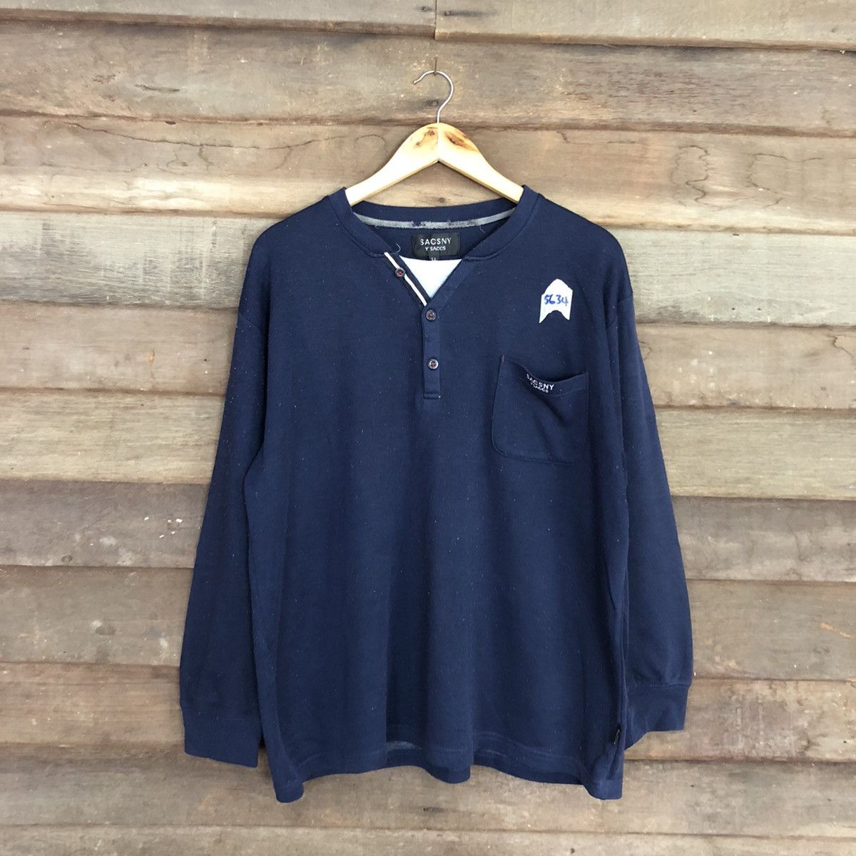 image of Vintage x Yohji Yamamoto Sacsny Y’Saccs Dark Blue Sweatshirt 5634, Men's (Size XL)