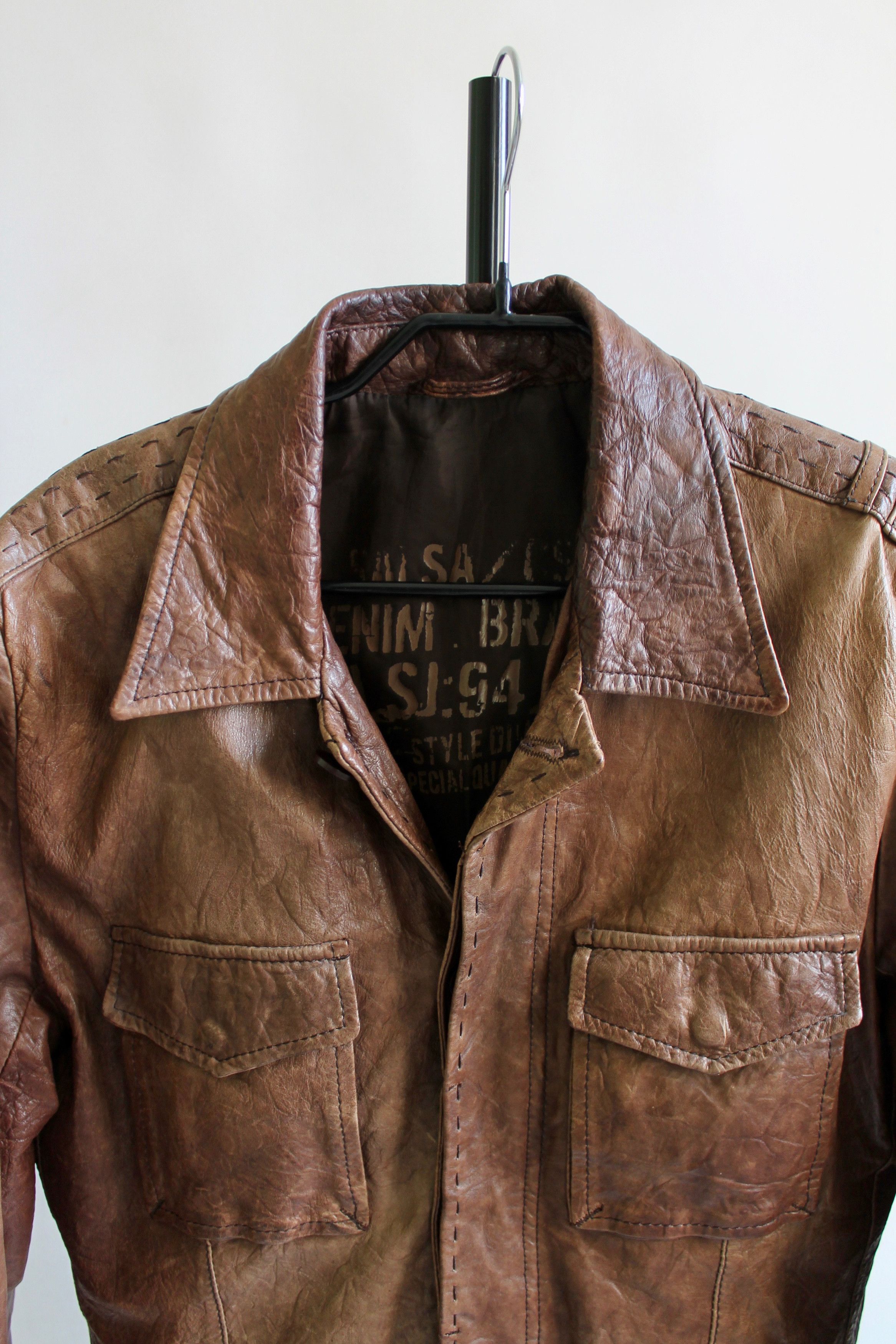 Genuine Leather × Vintage Salsa Vintage Leather Jacket brown M Size US M / EU 48-50 / 2 - 8 Thumbnail