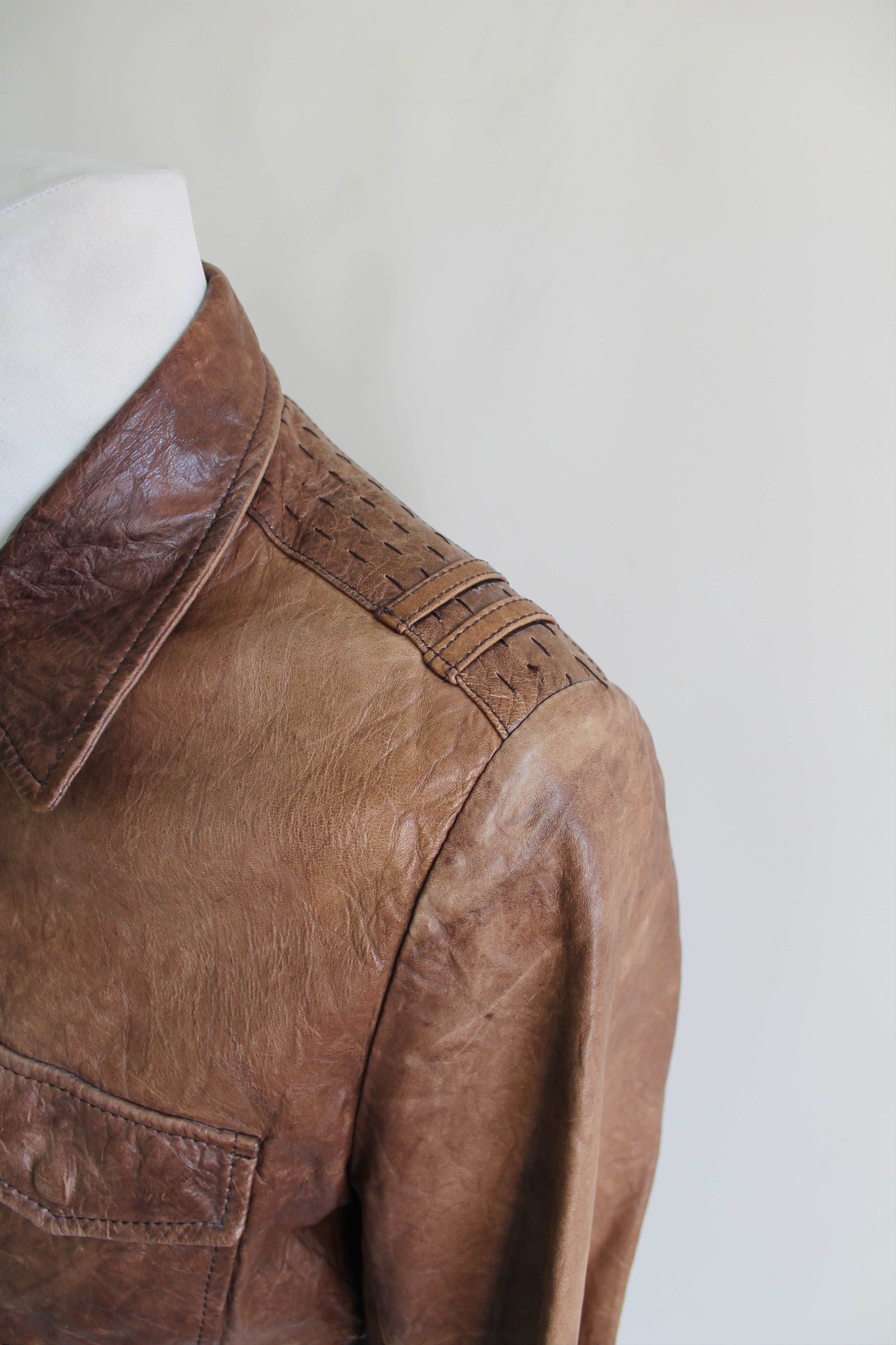 Genuine Leather × Vintage Salsa Vintage Leather Jacket brown M Size US M / EU 48-50 / 2 - 5 Thumbnail