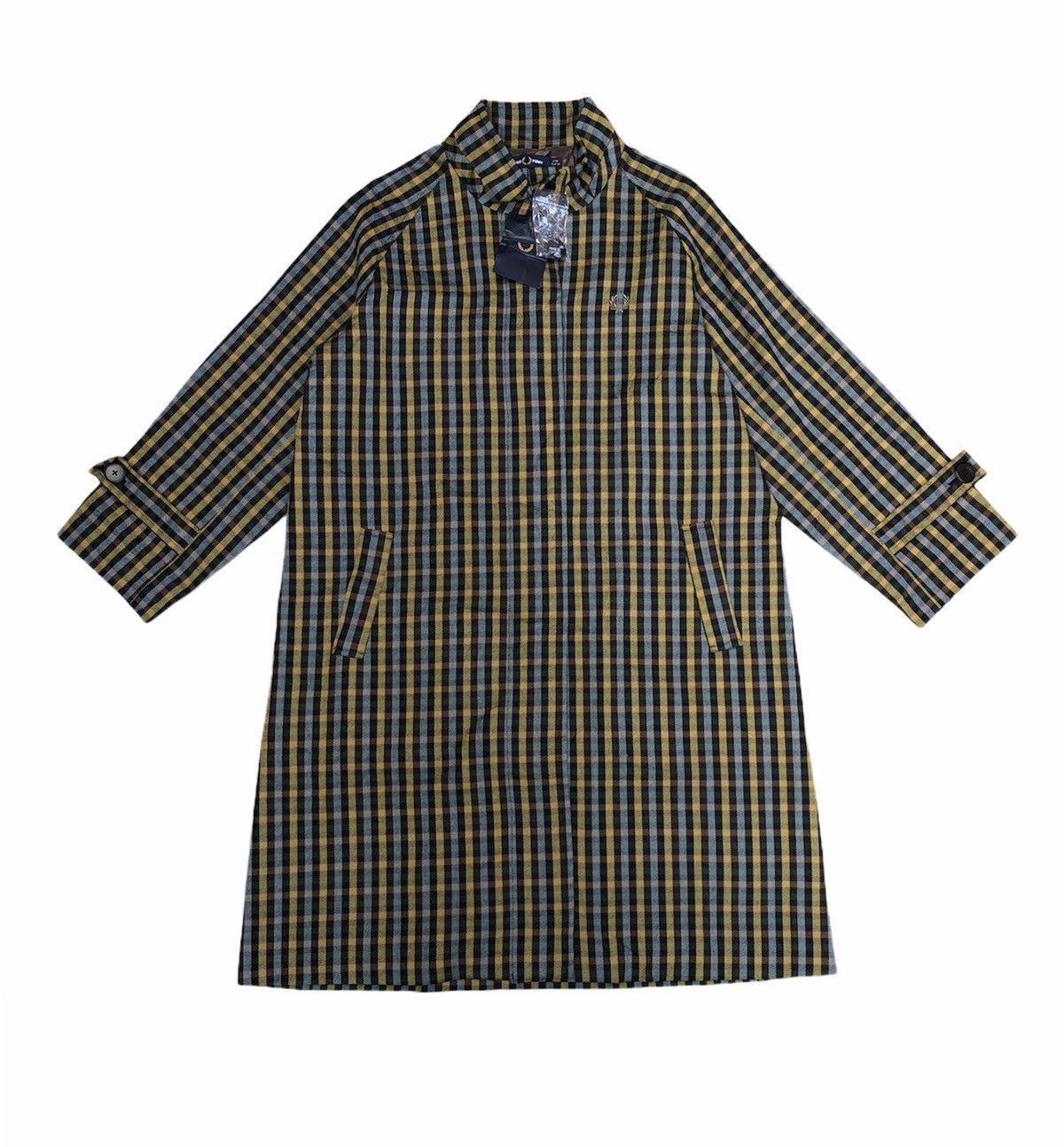 Designer × Fred Perry Rare Fred Perry Gingham Casual Long Coat Size US M / EU 48-50 / 2 - 1 Thumbnail