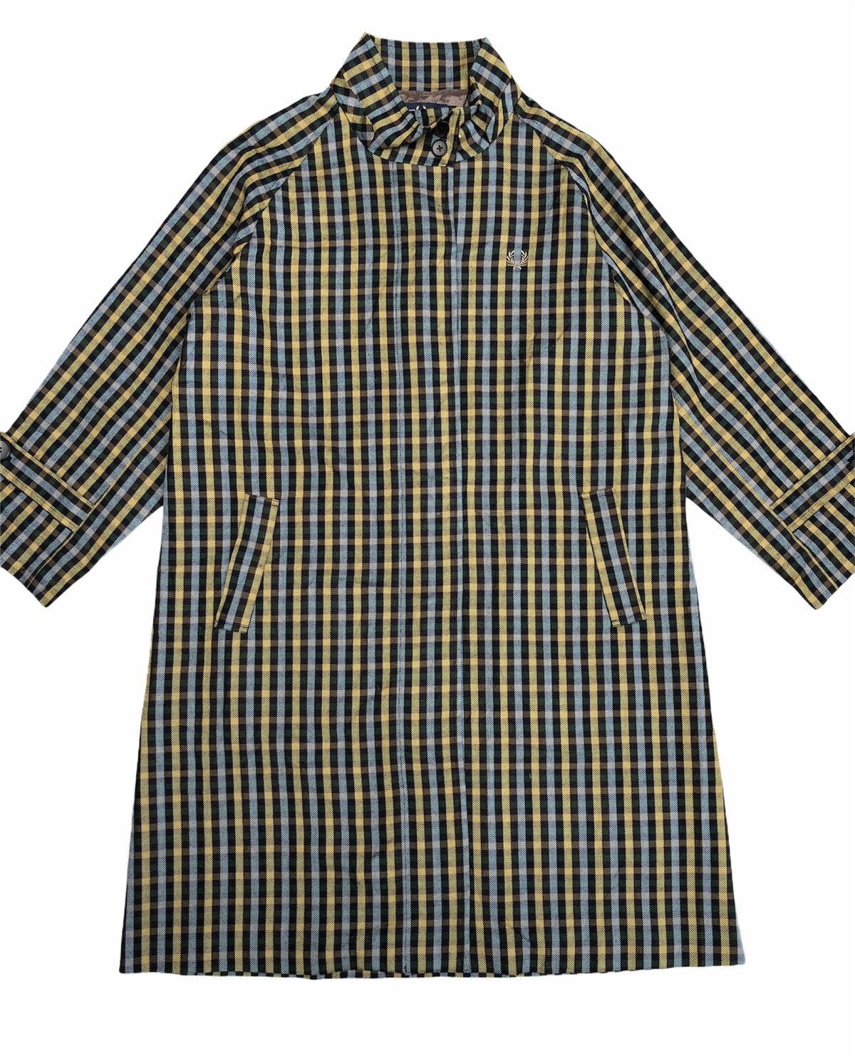 Designer × Fred Perry Rare Fred Perry Gingham Casual Long Coat Size US M / EU 48-50 / 2 - 3 Thumbnail