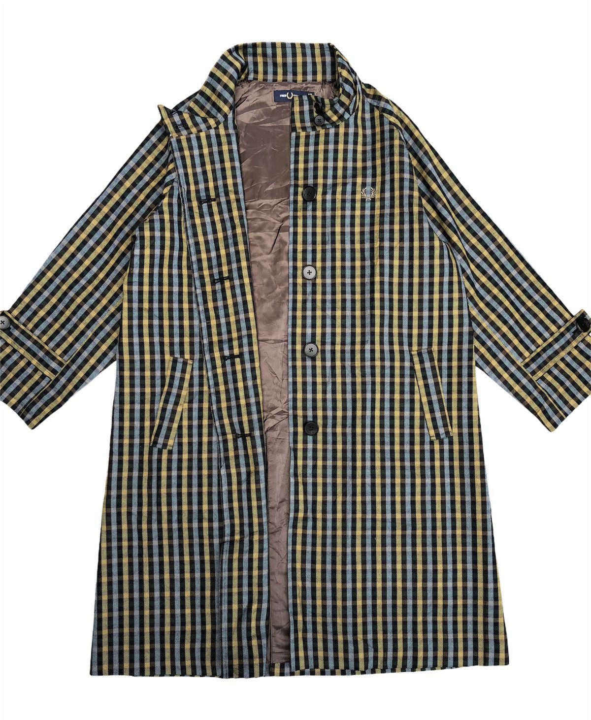 Designer × Fred Perry Rare Fred Perry Gingham Casual Long Coat Size US M / EU 48-50 / 2 - 7 Thumbnail