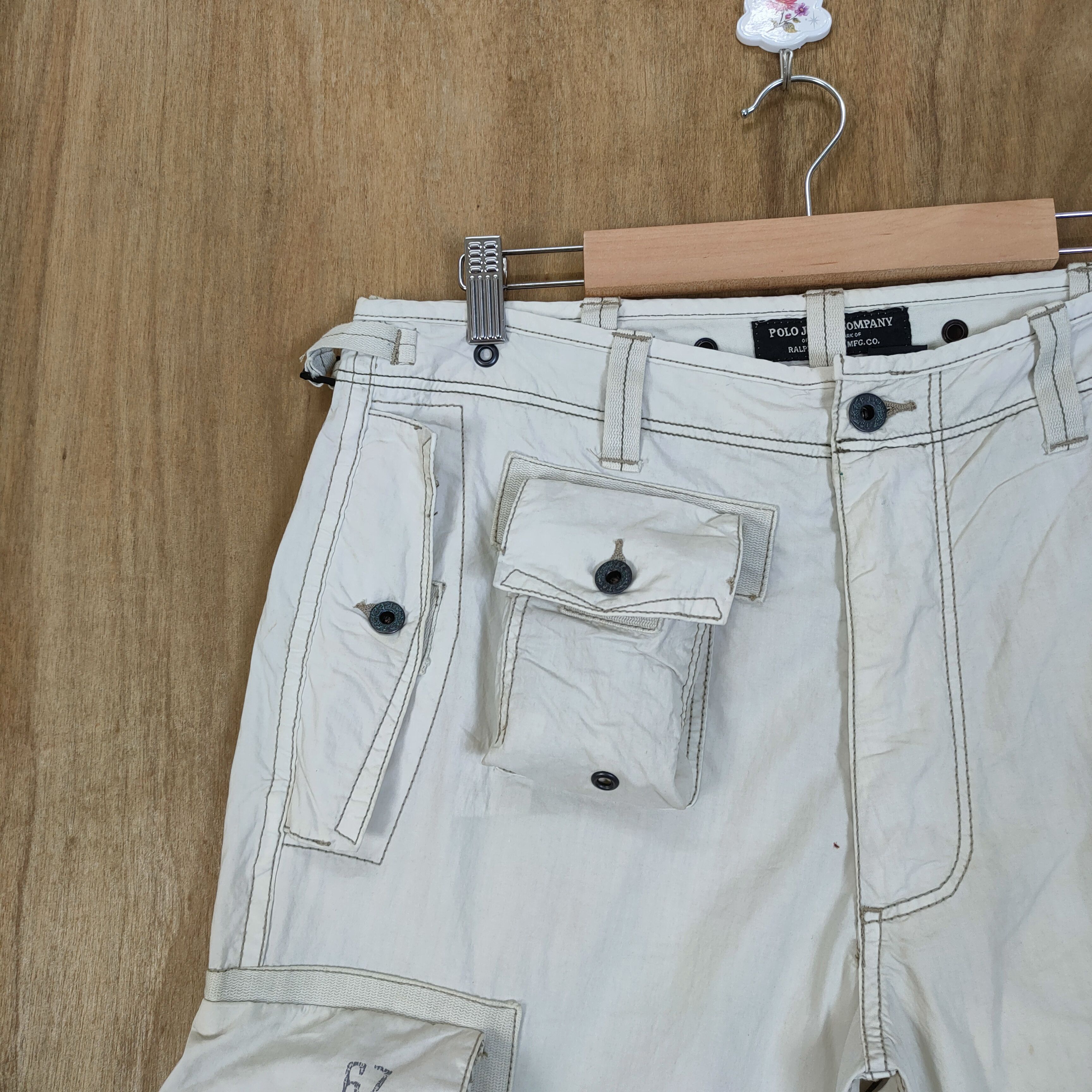 Polo Ralph Lauren RALPH LAUREN FADED WHITE CARGO PANTS Size US 34 / EU 50 - 5 Thumbnail