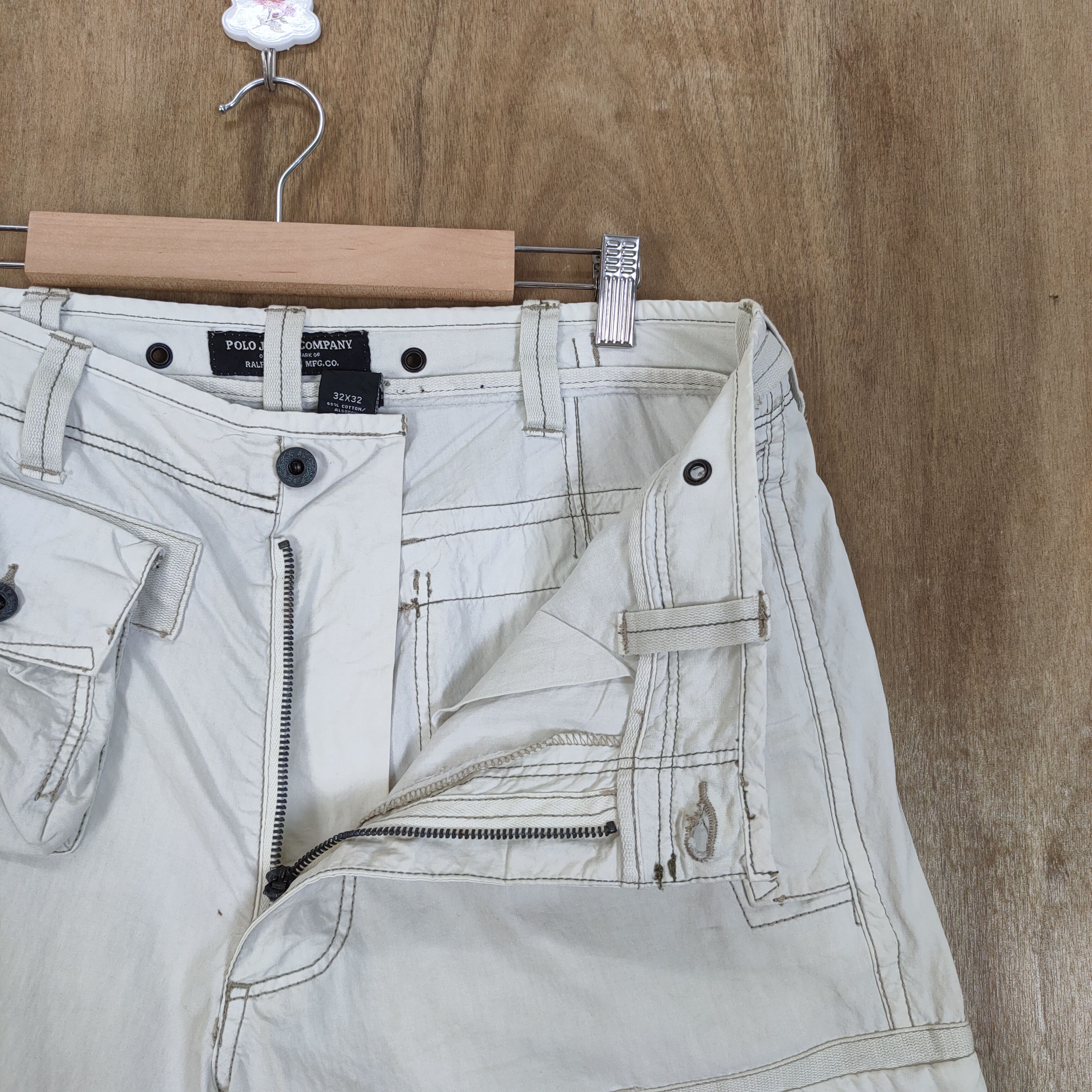 Polo Ralph Lauren RALPH LAUREN FADED WHITE CARGO PANTS Size US 34 / EU 50 - 11 Thumbnail