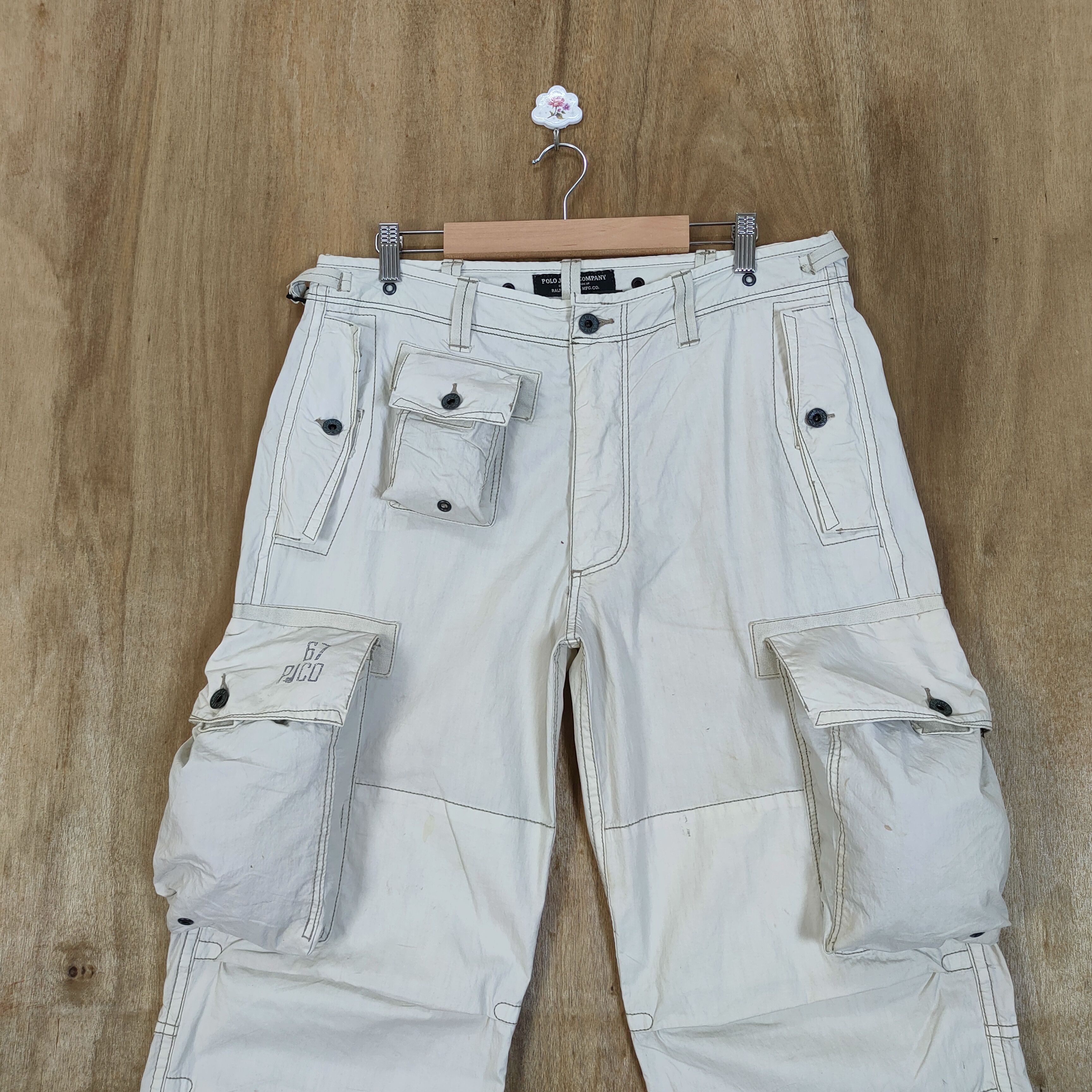 Polo Ralph Lauren RALPH LAUREN FADED WHITE CARGO PANTS Size US 34 / EU 50 - 2 Thumbnail
