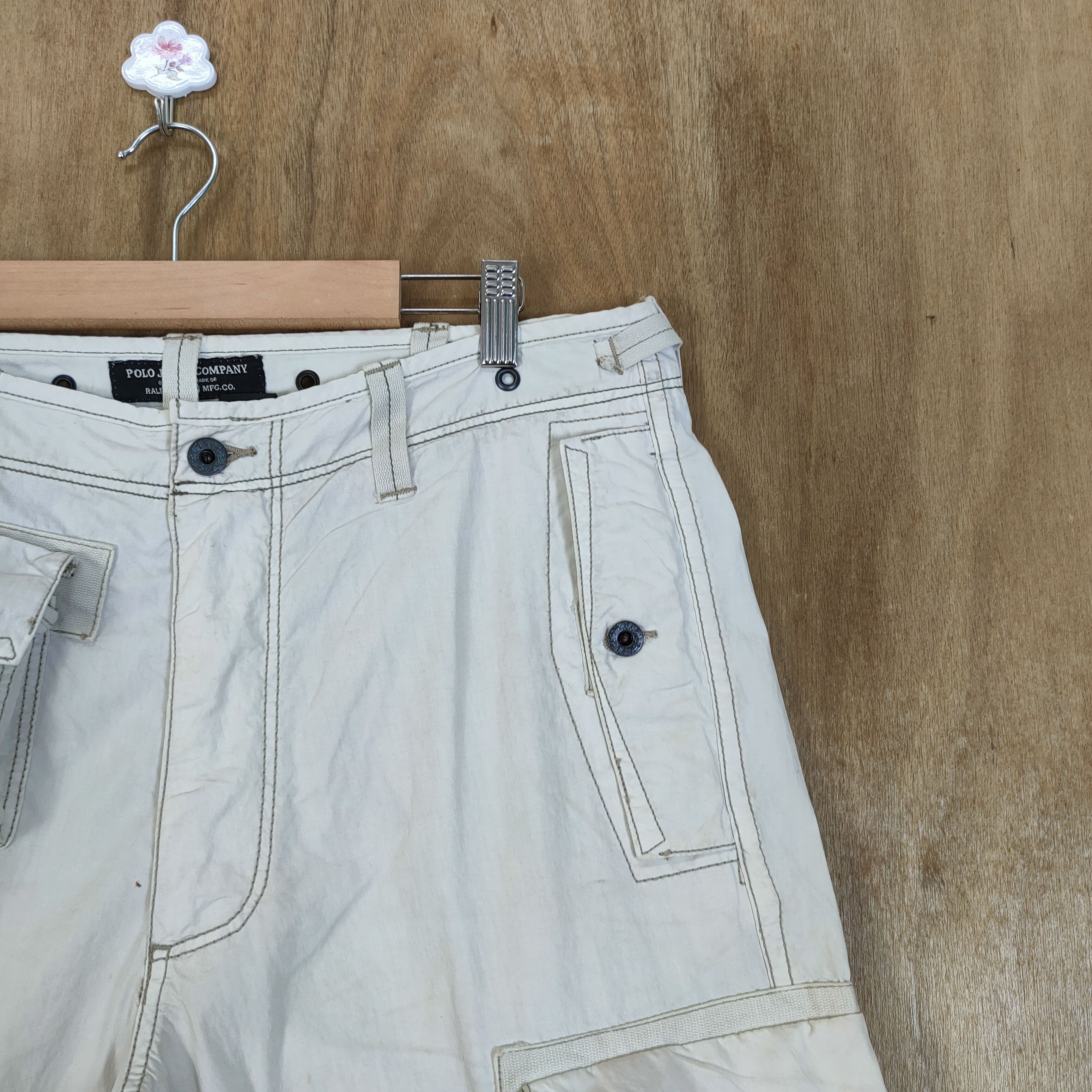 Polo Ralph Lauren RALPH LAUREN FADED WHITE CARGO PANTS Size US 34 / EU 50 - 6 Thumbnail