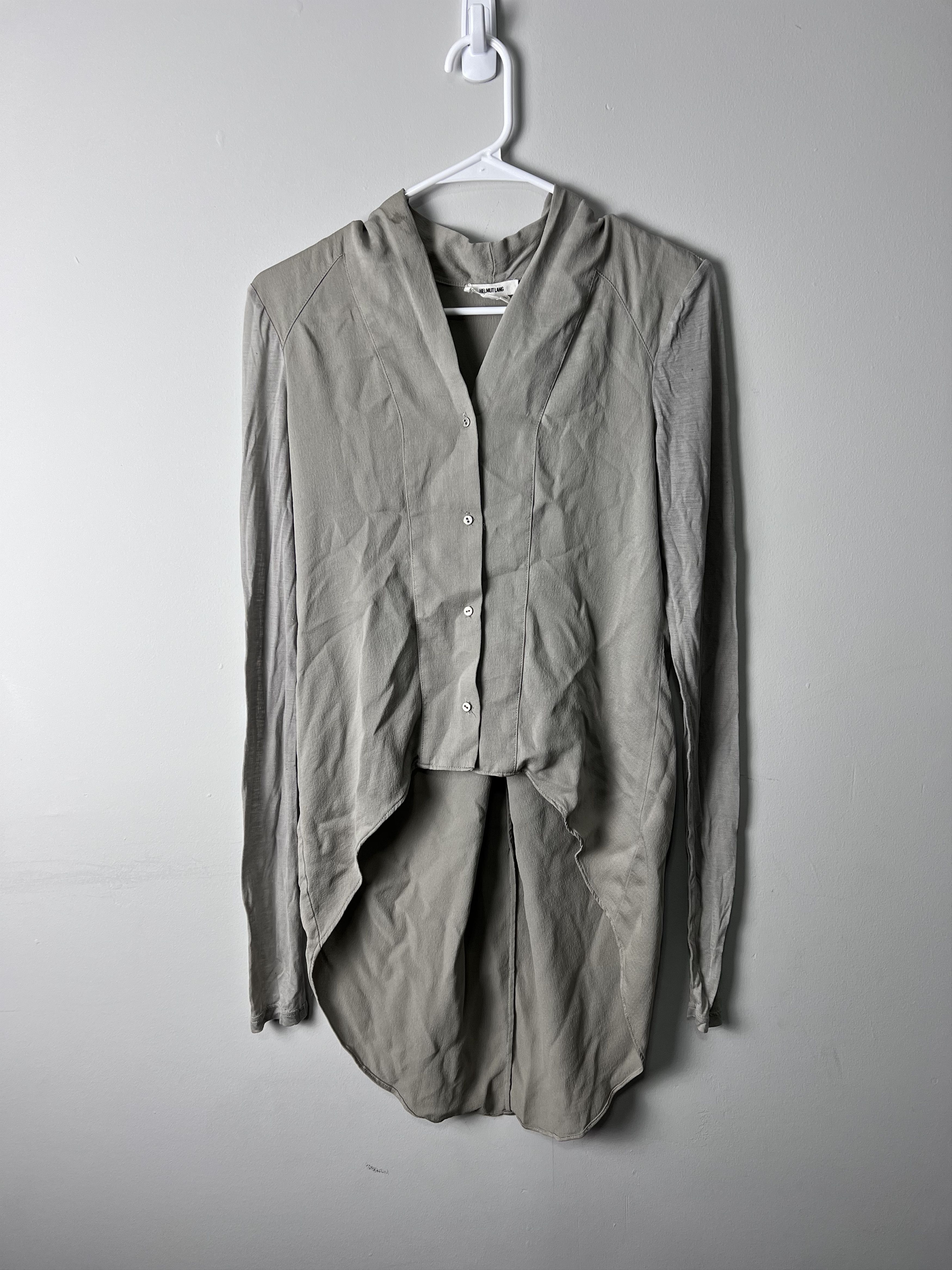 image of Helmut Lang - Long Cardigan in Grey, Women's (Size Medium)