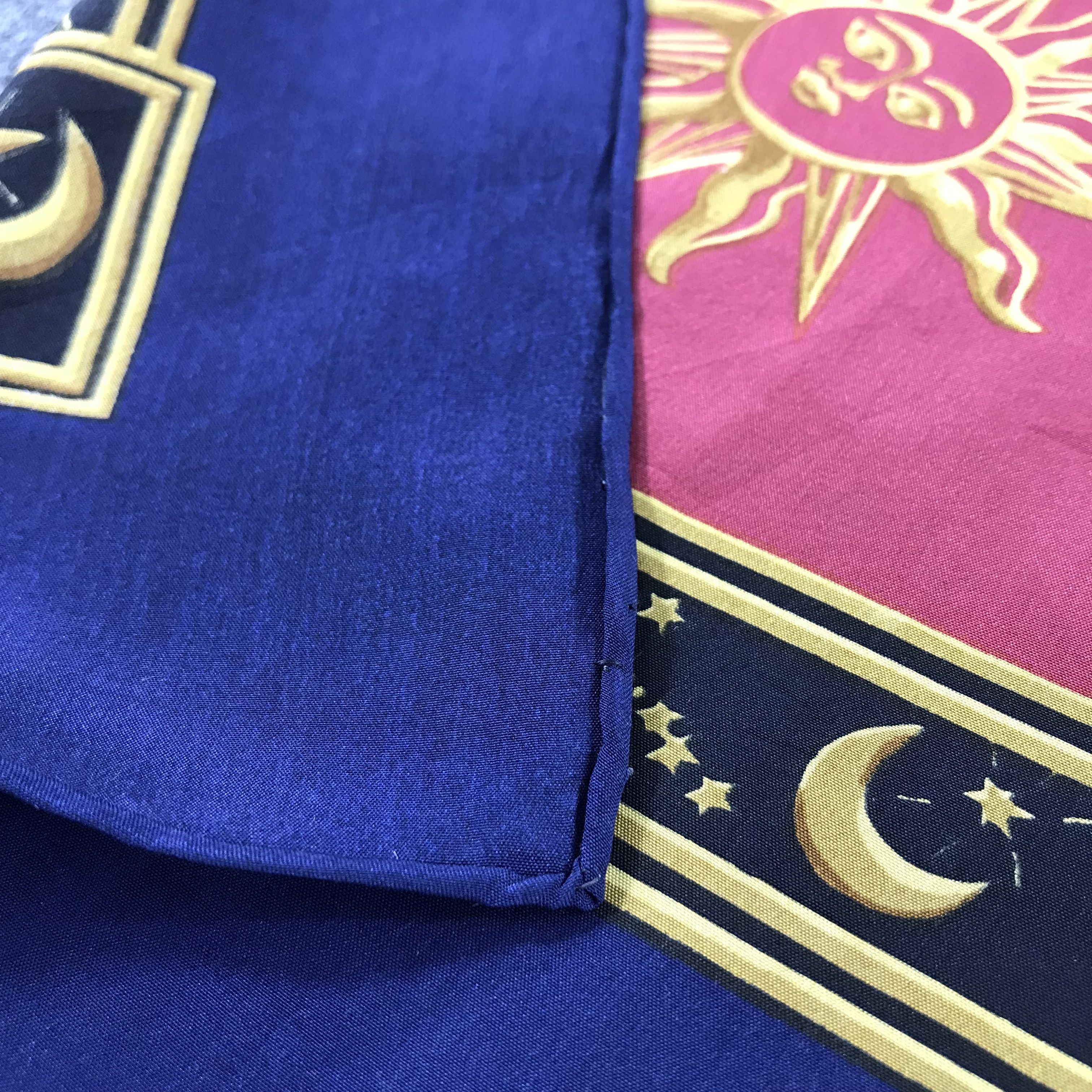 Vintage Sun and Moon Astrology Silk Scarf M118 Size ONE SIZE - 4 Thumbnail