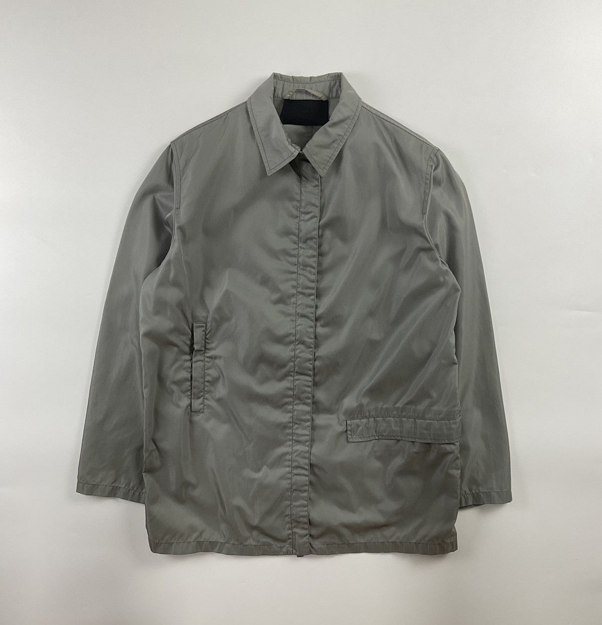 image of Prada Nylon Jacket in Grey, Men's (Size Small)