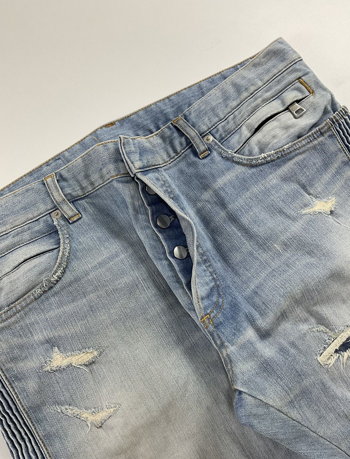 Balmain Balmain Distressed Denim Size US 35 - 8 Thumbnail